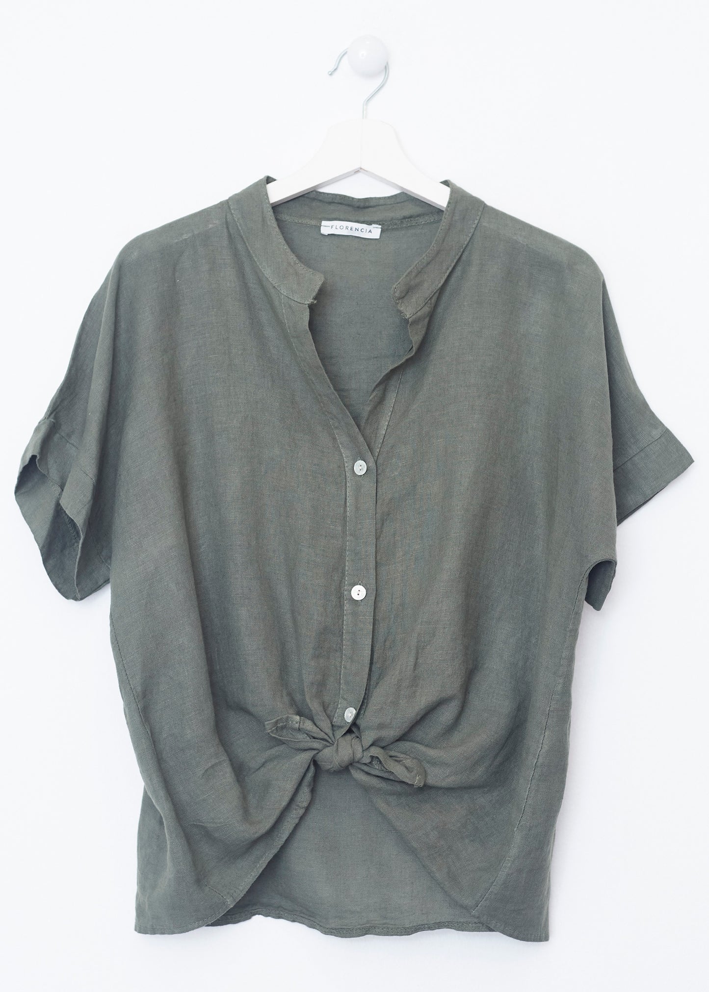 Camisa lino cuello mao