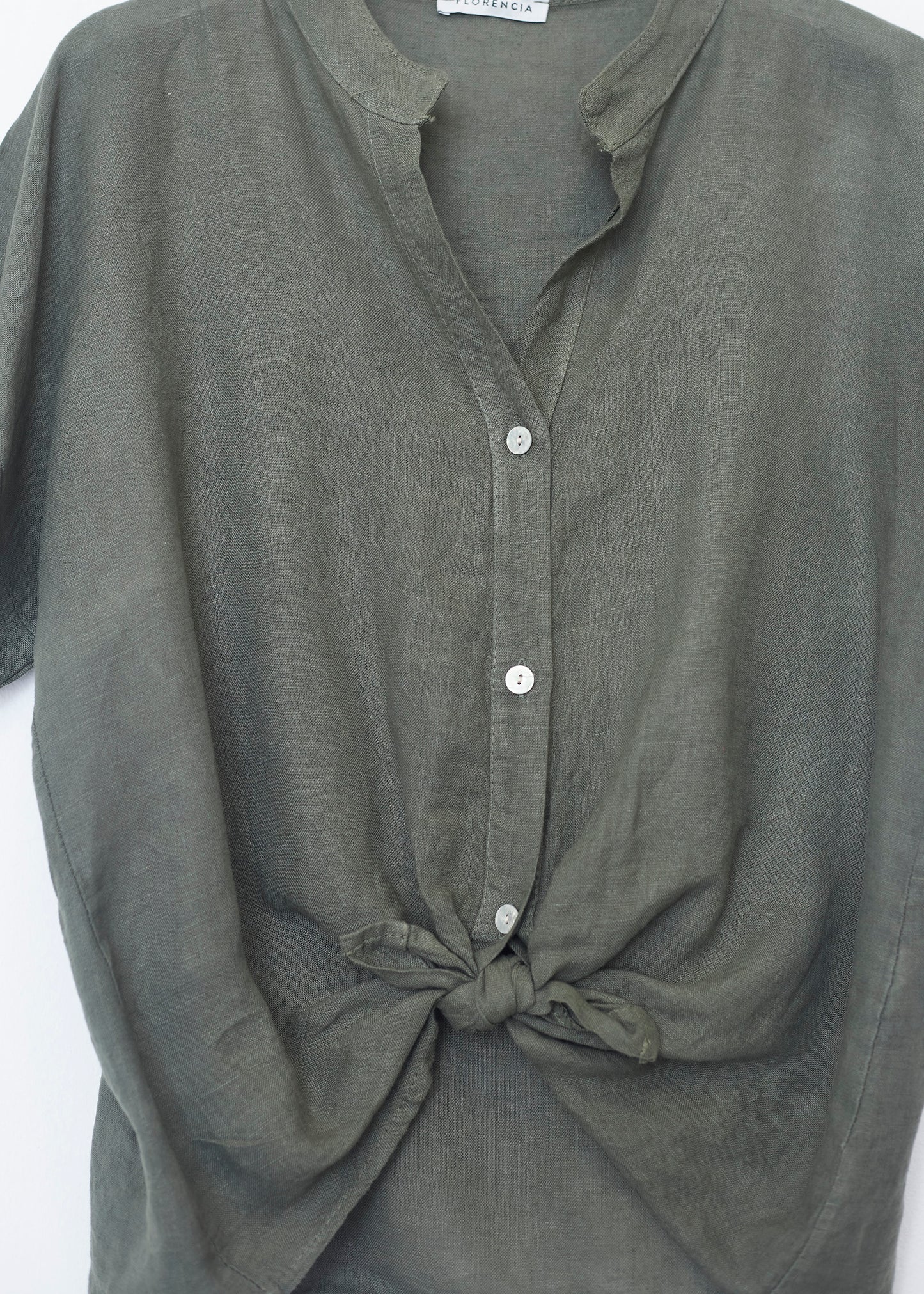 Camisa lino cuello mao