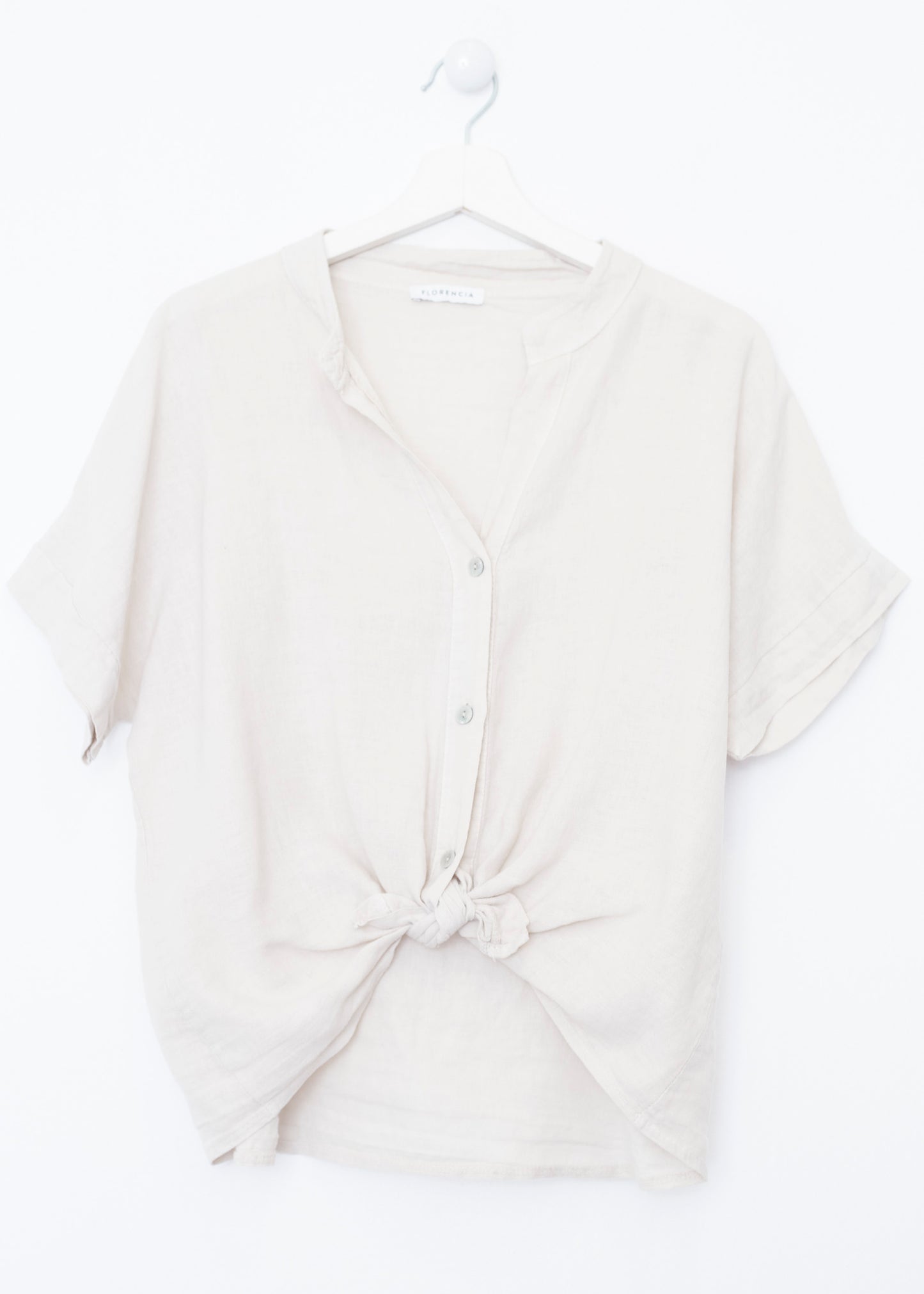 Camisa lino cuello mao