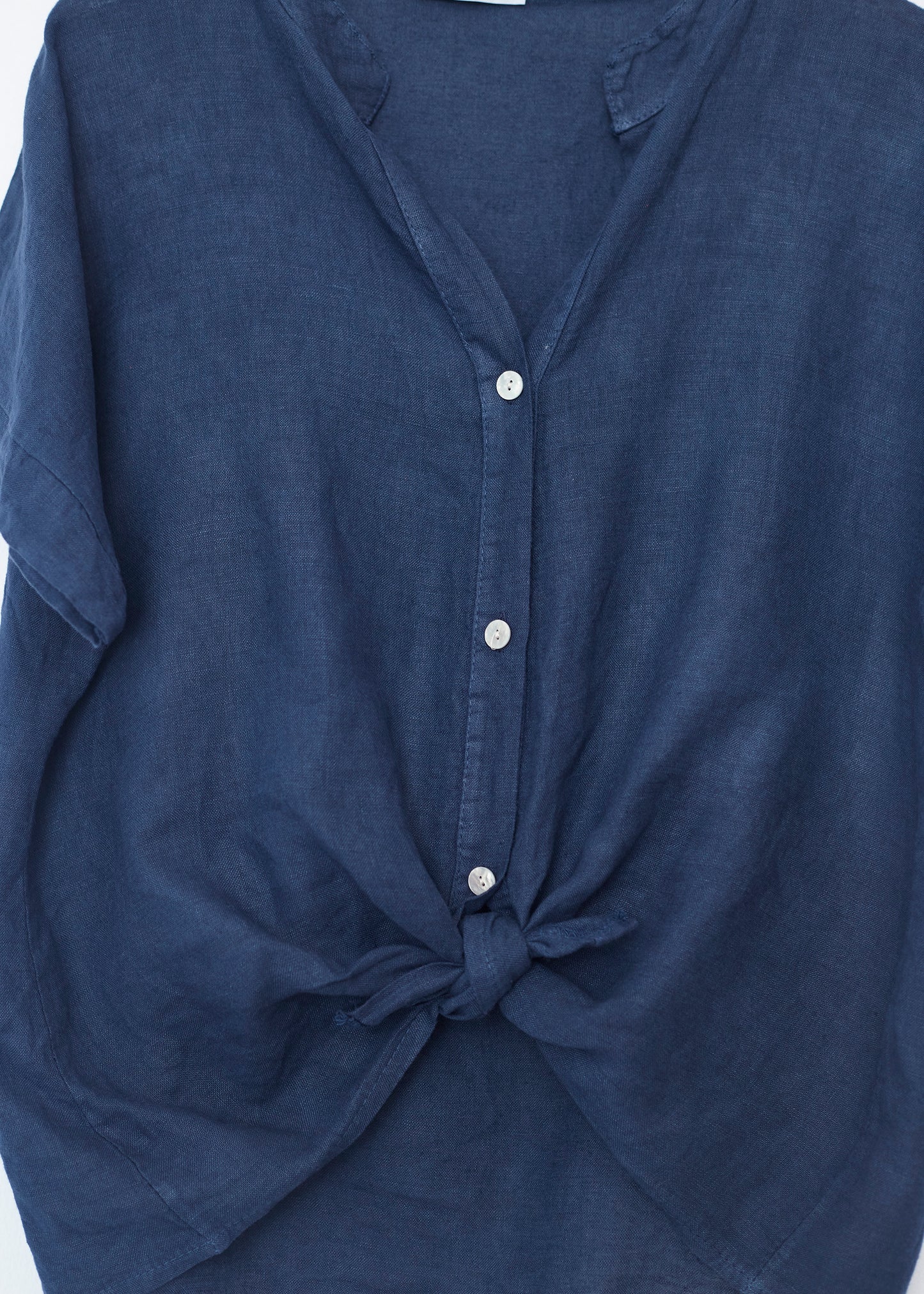 Camisa lino cuello mao