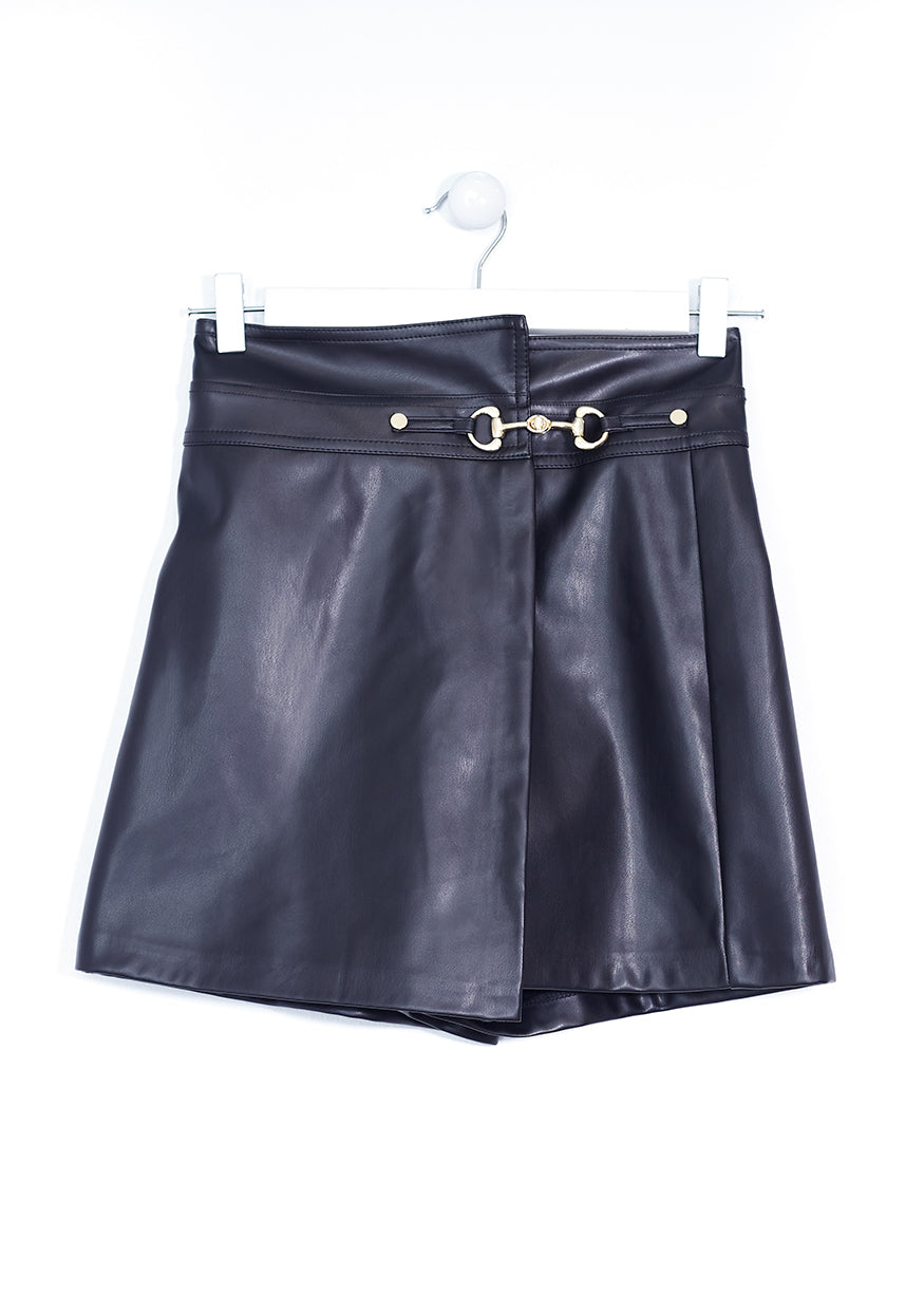 Leather effect trousers skirt