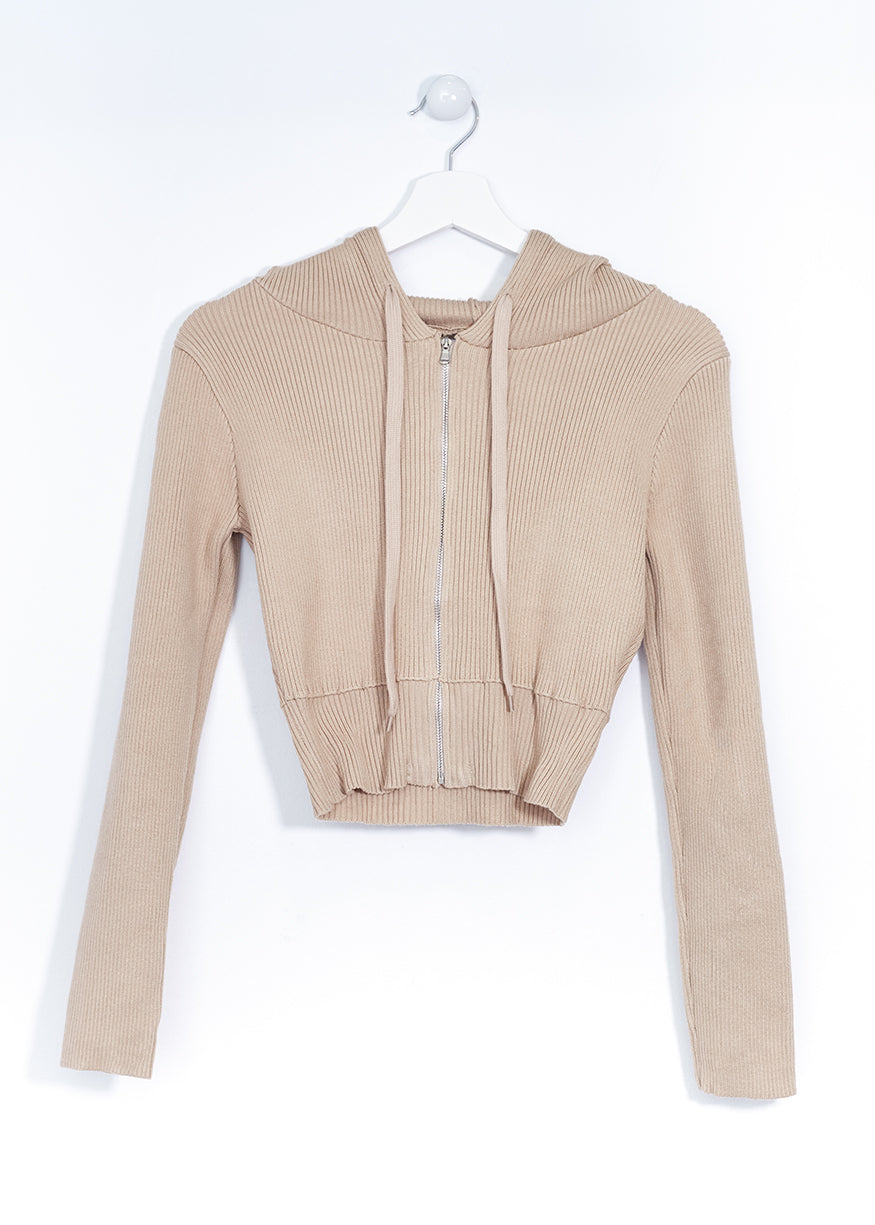 Chaqueta tricot capucha