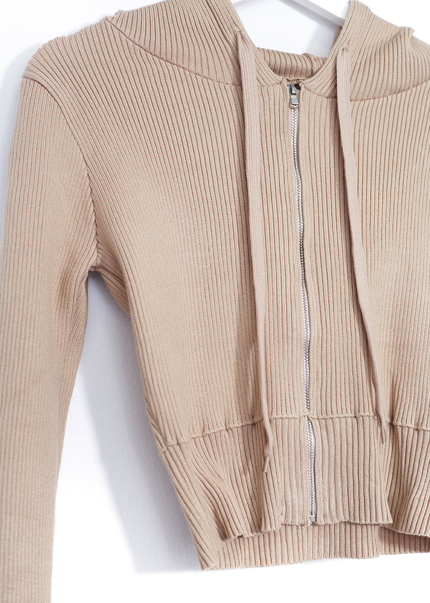 Chaqueta tricot capucha