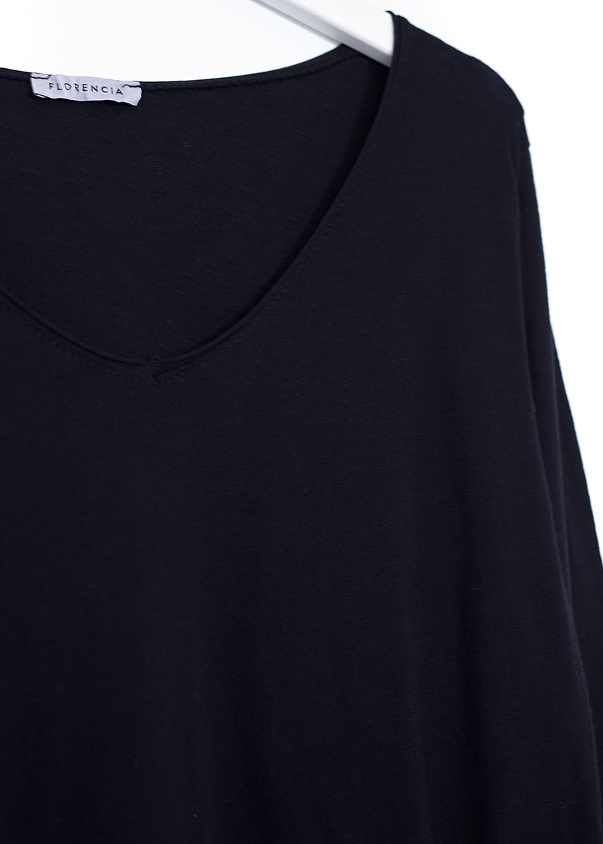 Camiseta algodón cuello punta