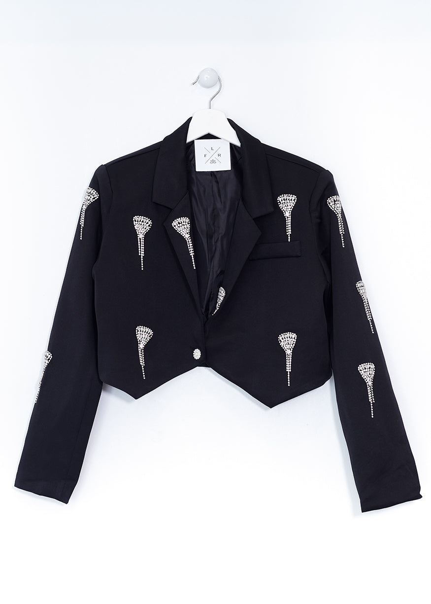 Blazer corta brillos