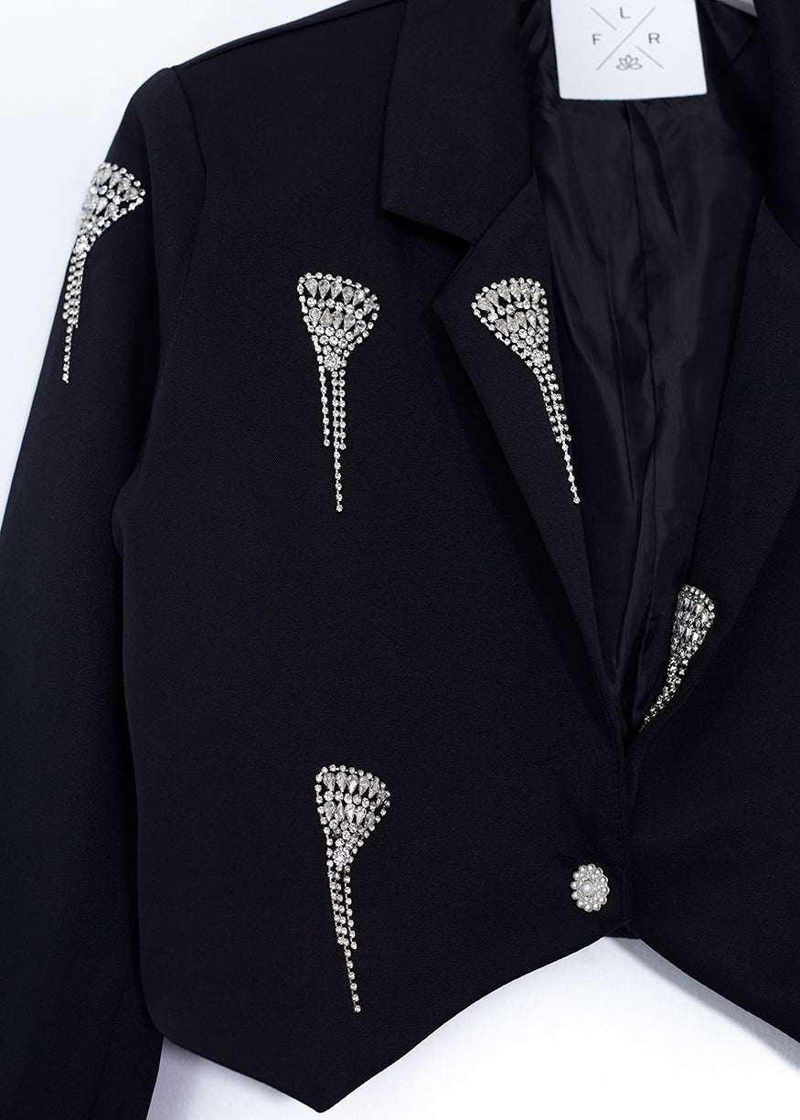 Blazer corta brillos