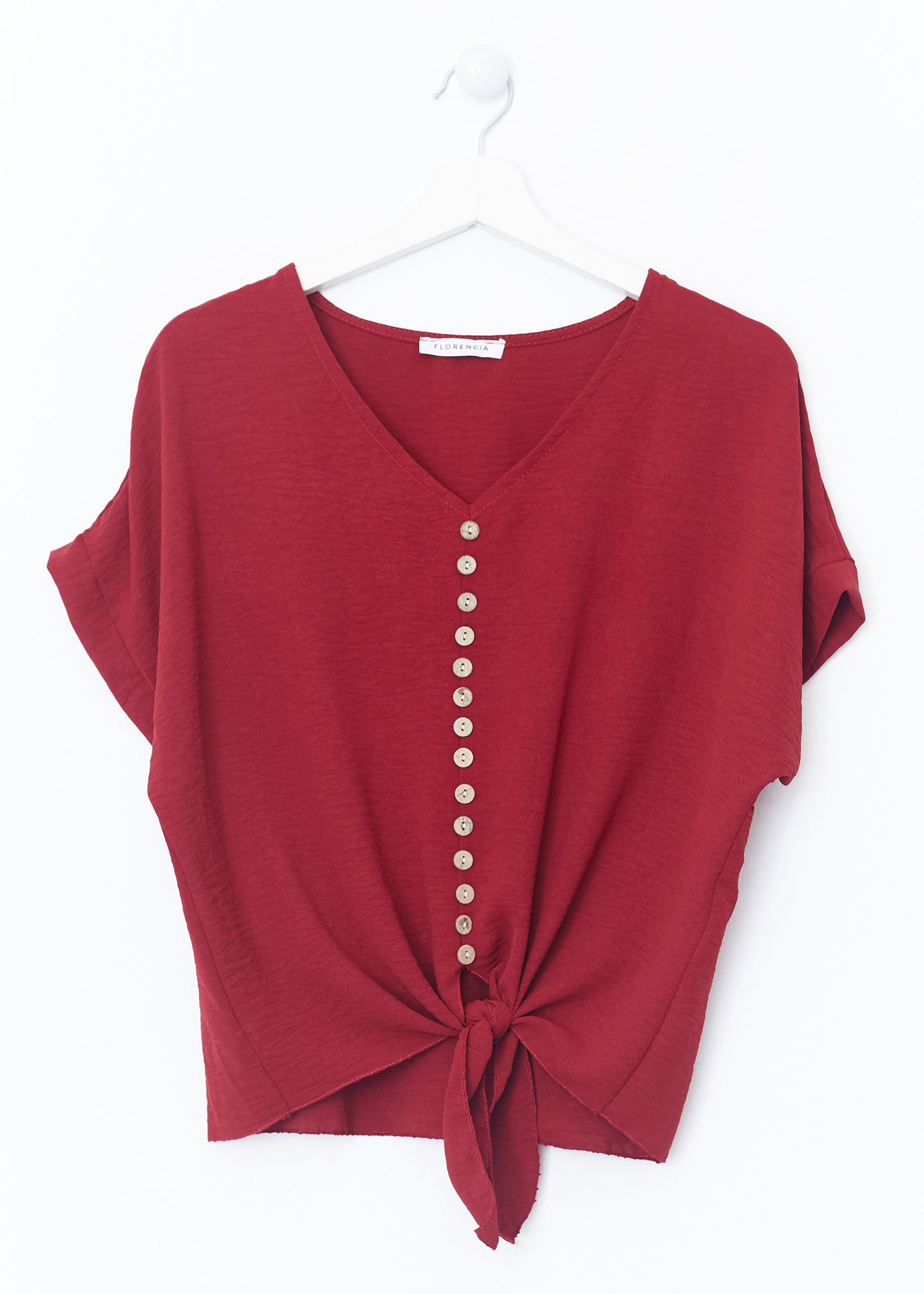 Button knot blouse