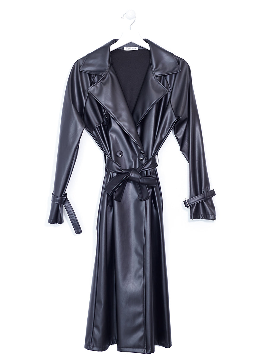 Gabardina efecto piel