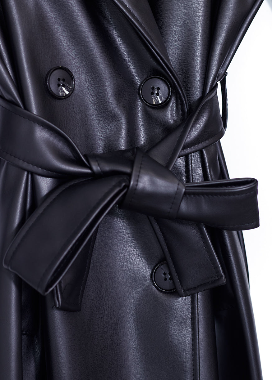 Gabardina efecto piel