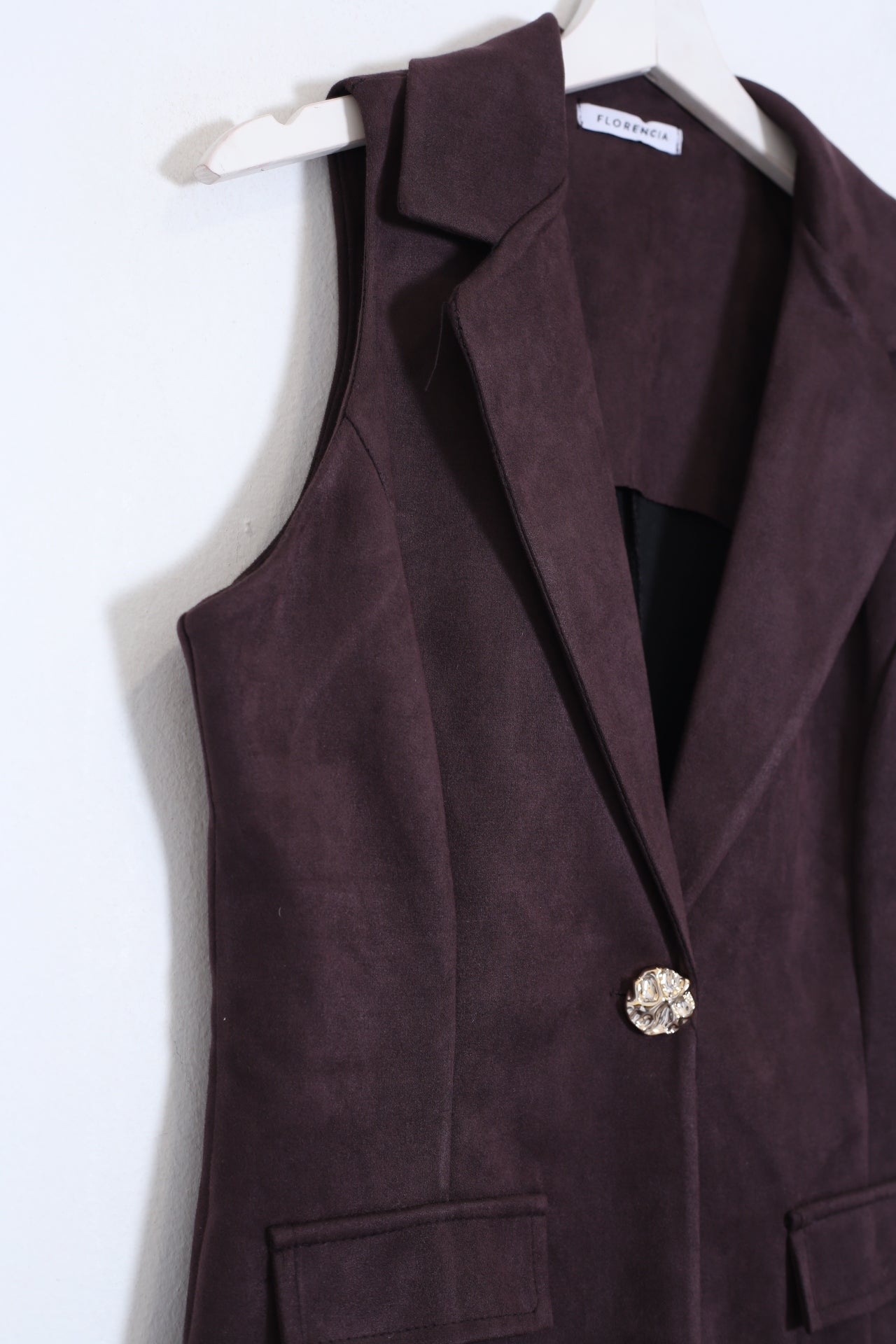 Chaleco antelina solapas