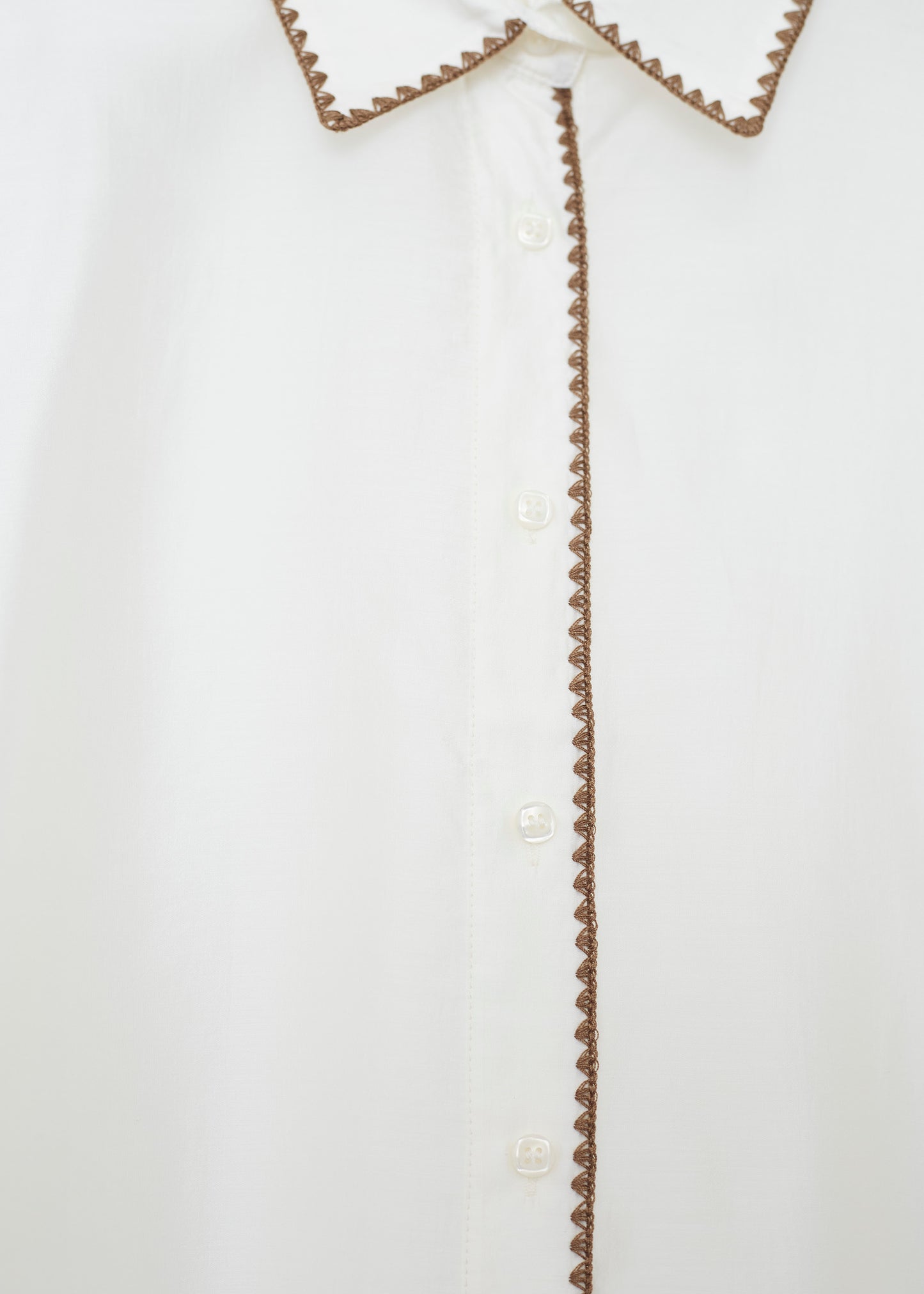 Organza shirt with crochet detail