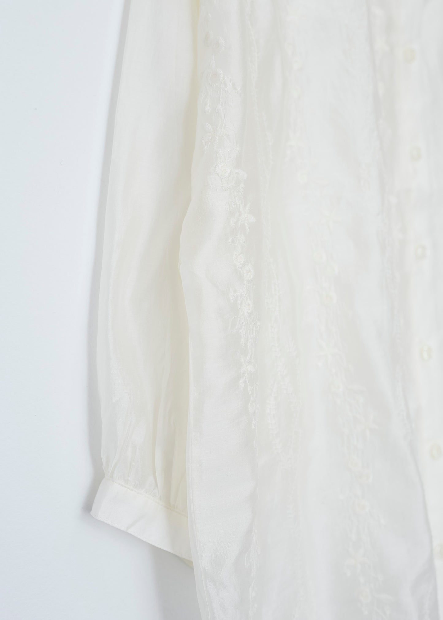Embroidered organza shirt