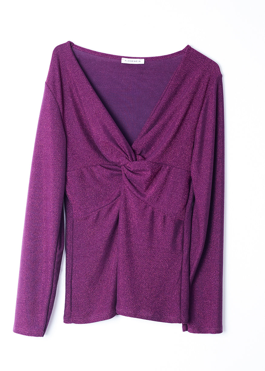 Crossover lurex T-shirt