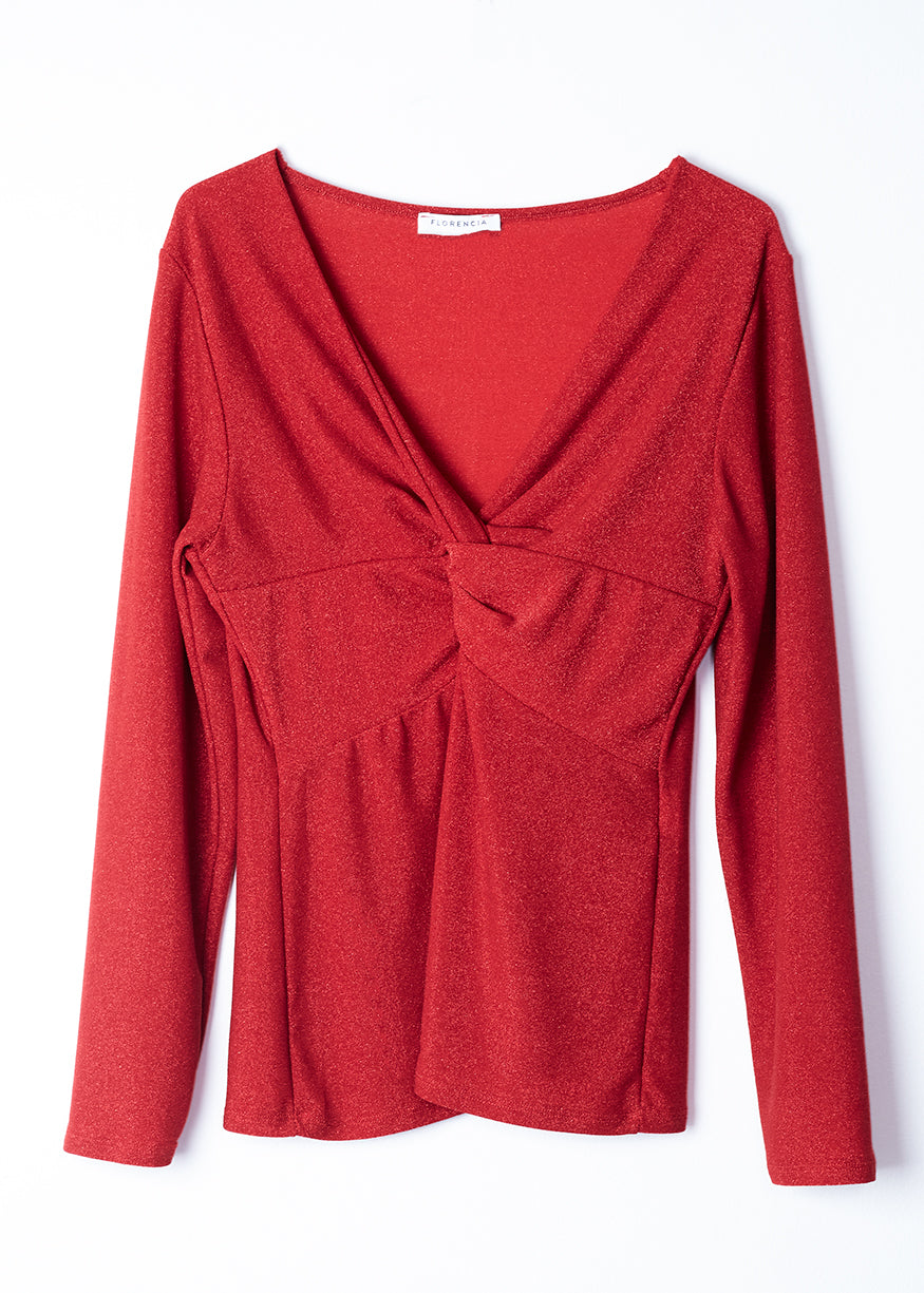 Crossover lurex T-shirt