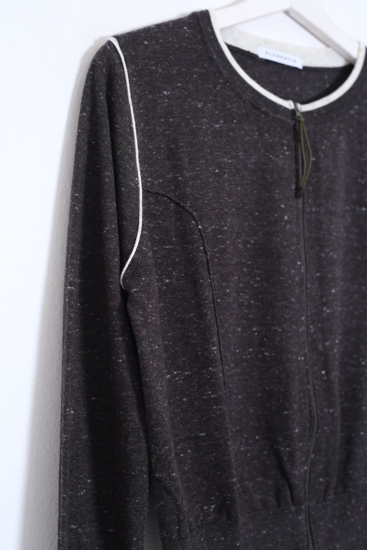 Chaqueta lana cremallera jaspeada