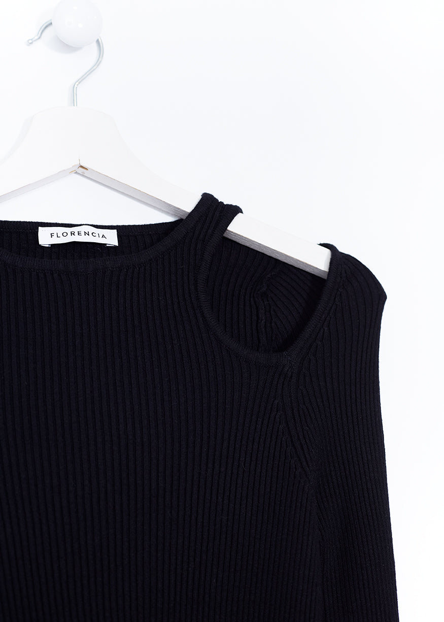Cut out knit sweater