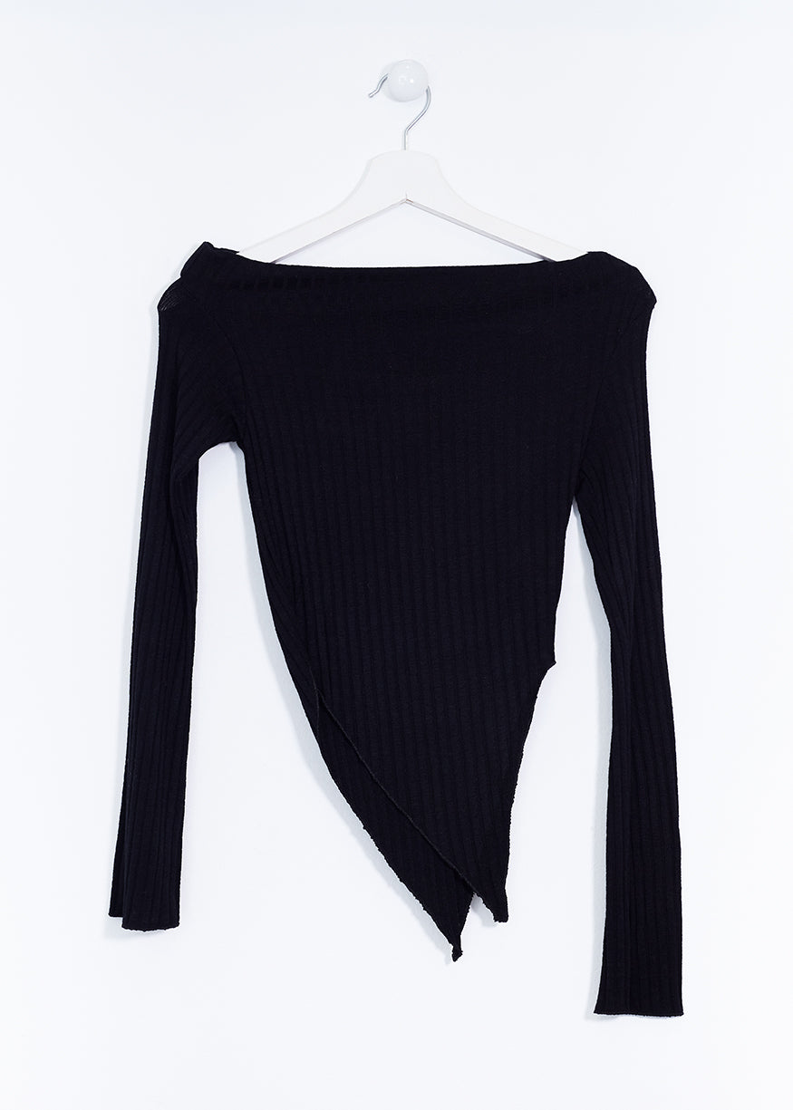 Asymmetrical V-neck top