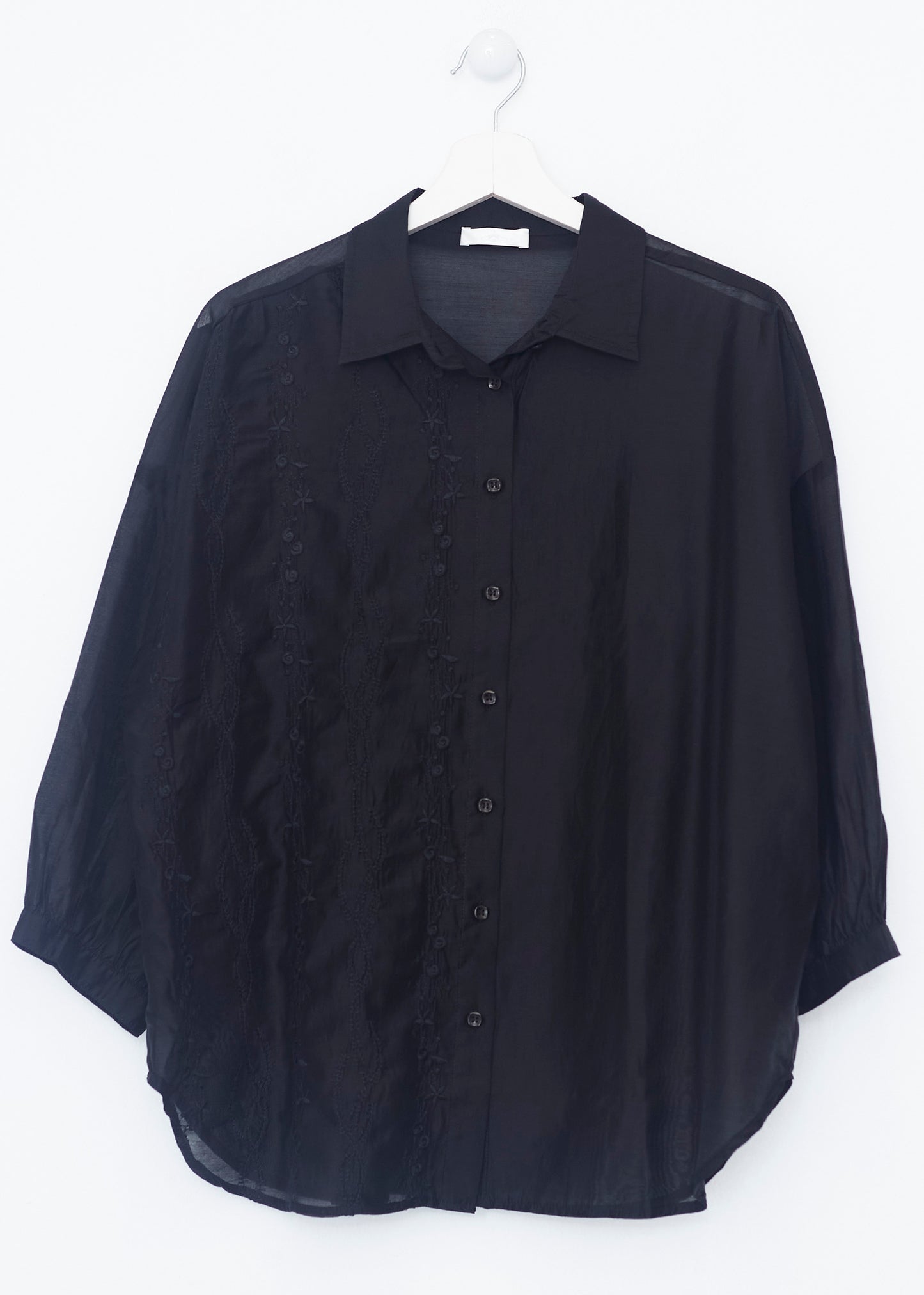 Embroidered organza shirt