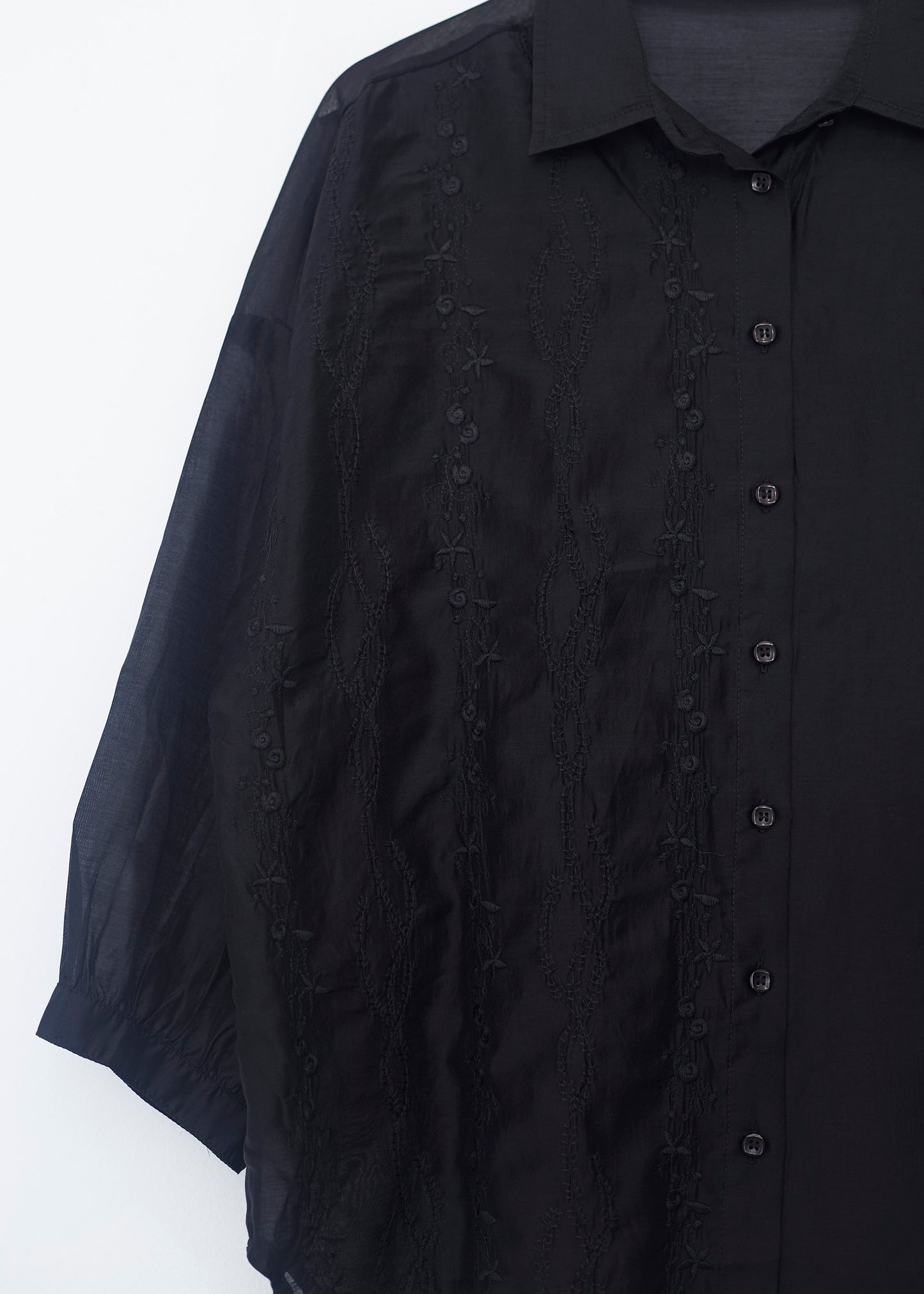Embroidered organza shirt