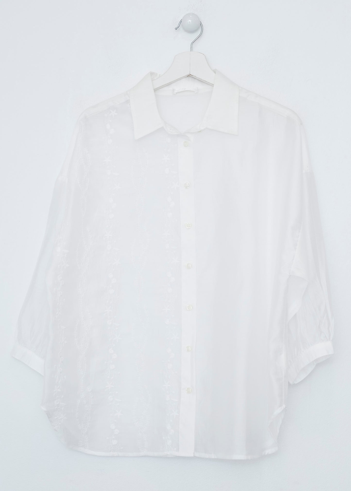 Embroidered organza shirt