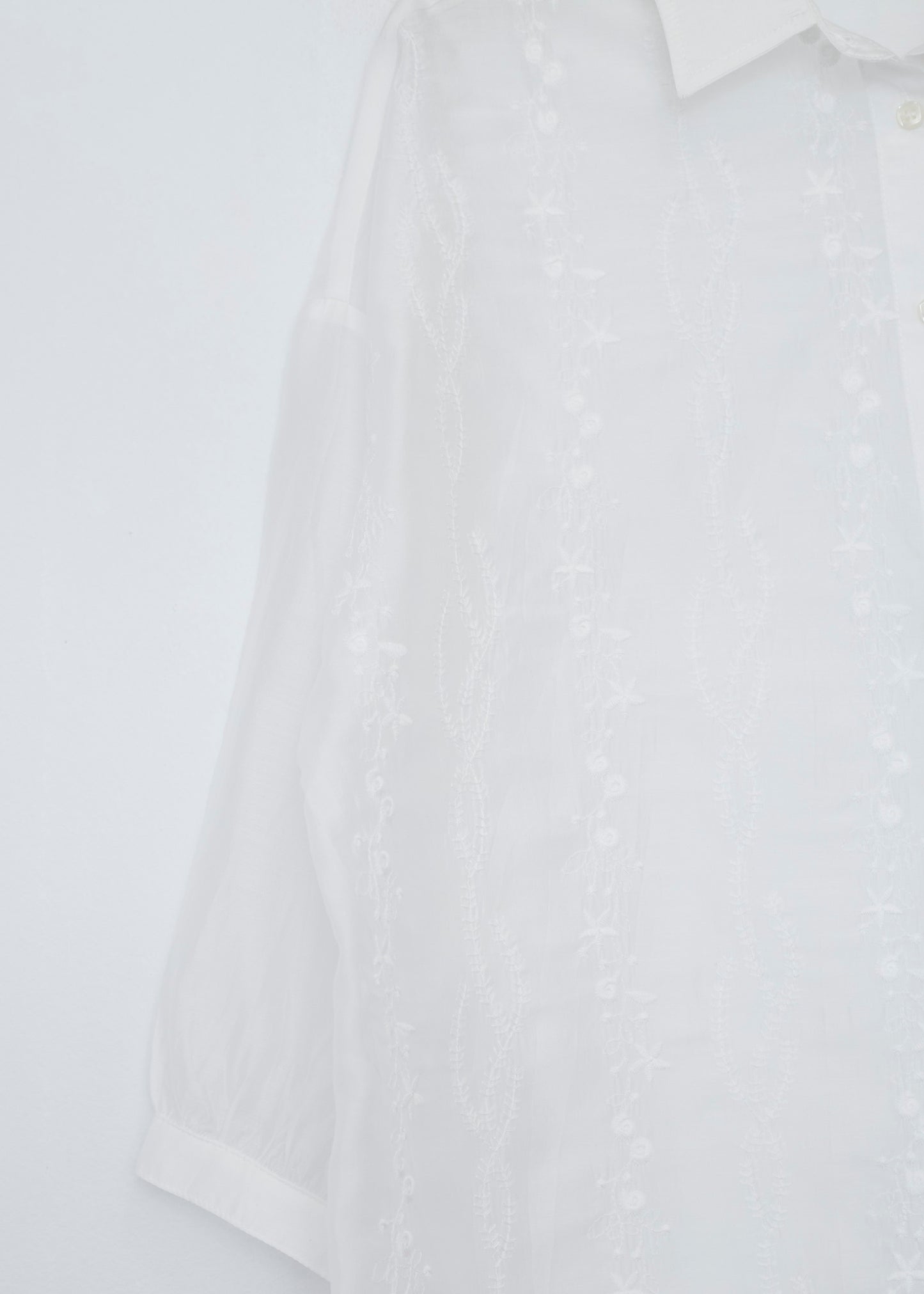 Embroidered organza shirt