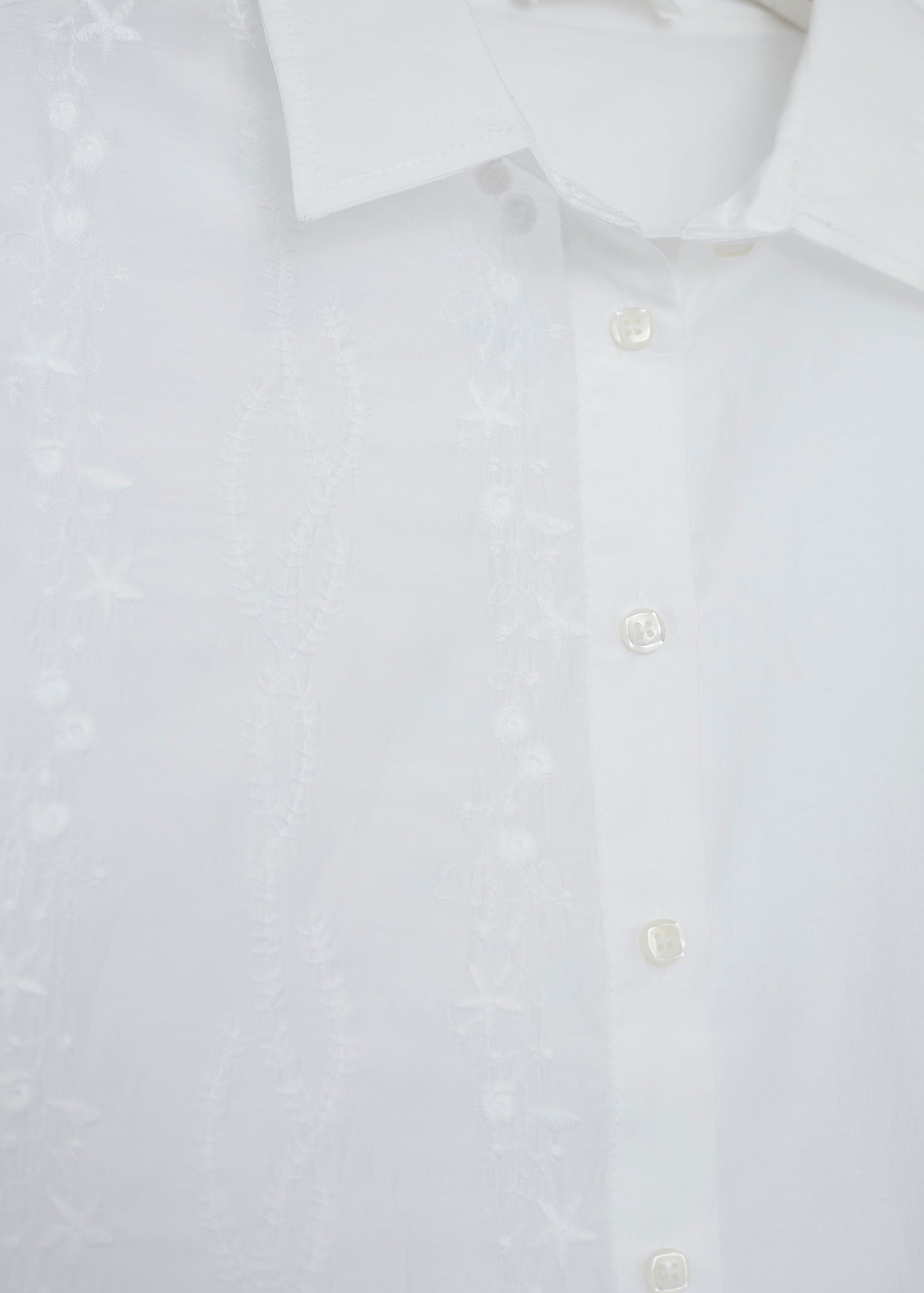 Embroidered organza shirt