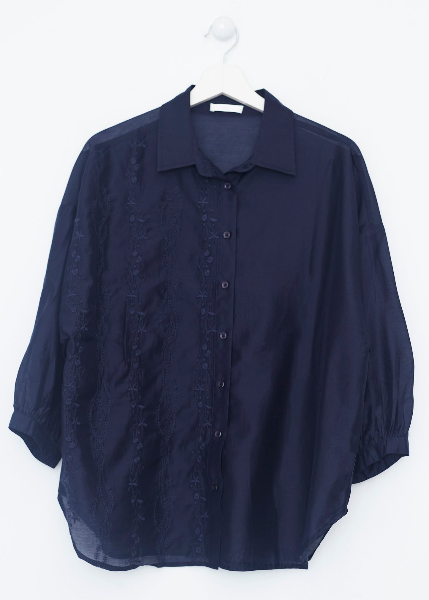 Embroidered organza shirt