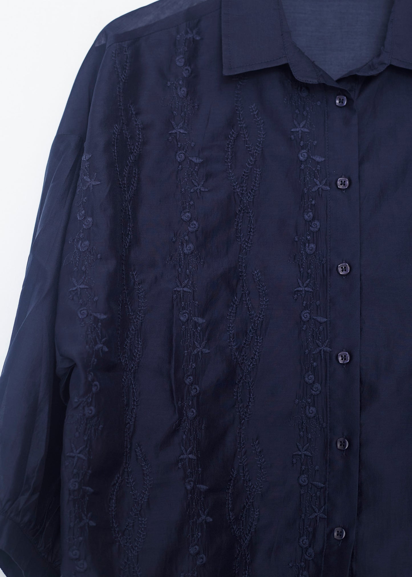 Embroidered organza shirt