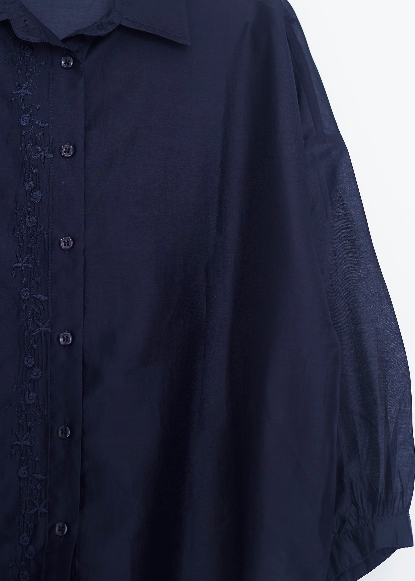 Embroidered organza shirt