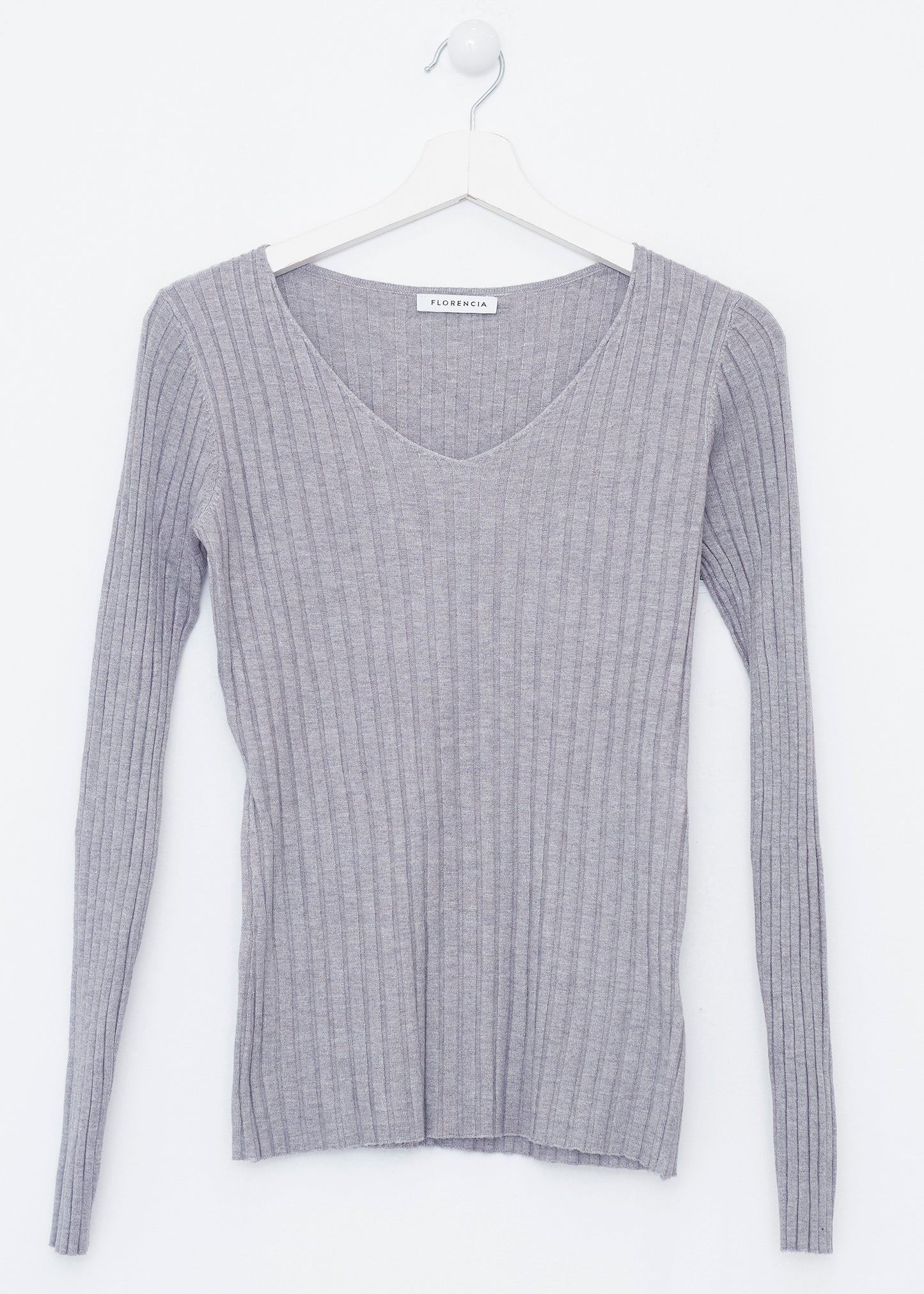 Jersey canalé cuello punta