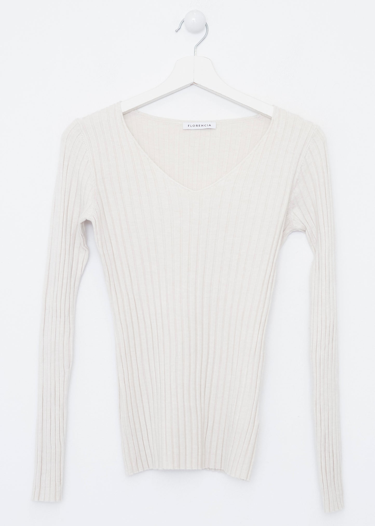 Jersey canalé cuello punta