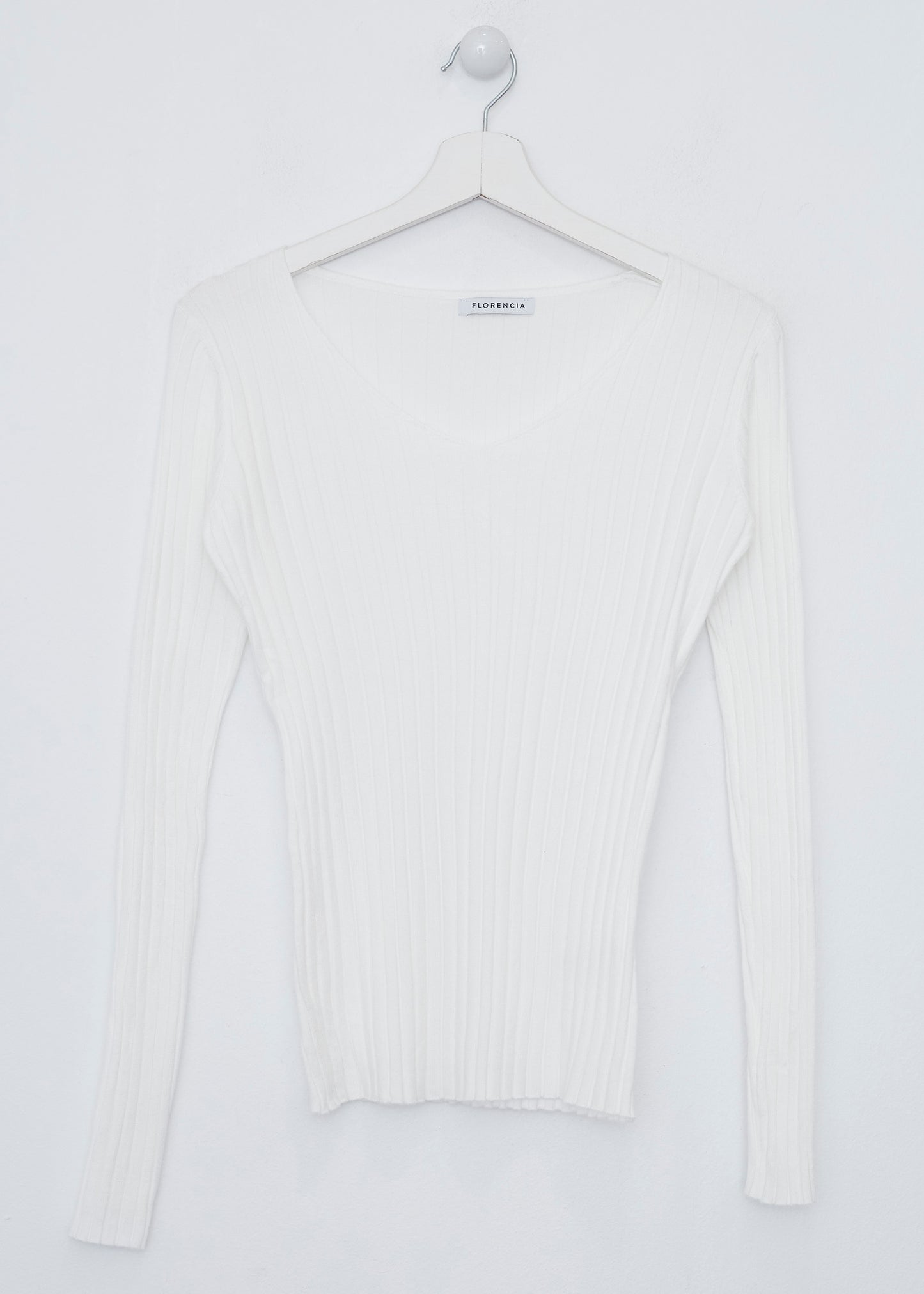 Jersey canalé cuello punta