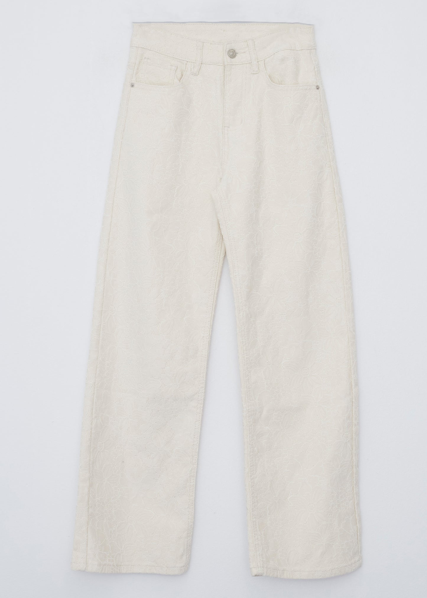 Straight brocade jeans