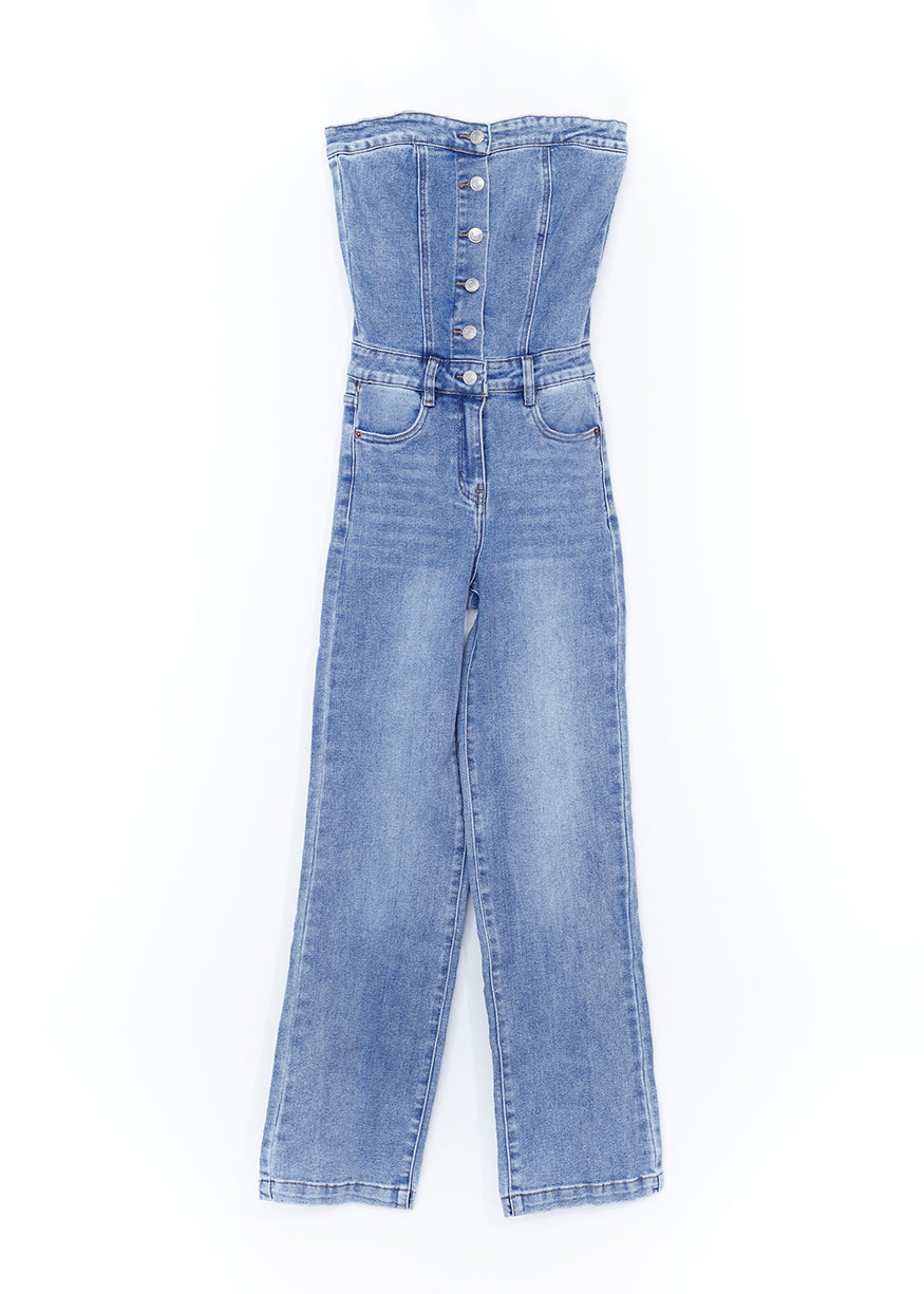Denim jumpsuit with buttons