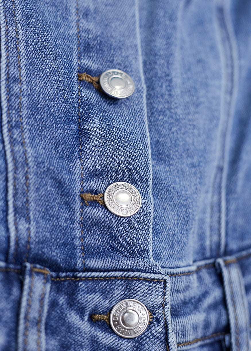 Denim jumpsuit with buttons