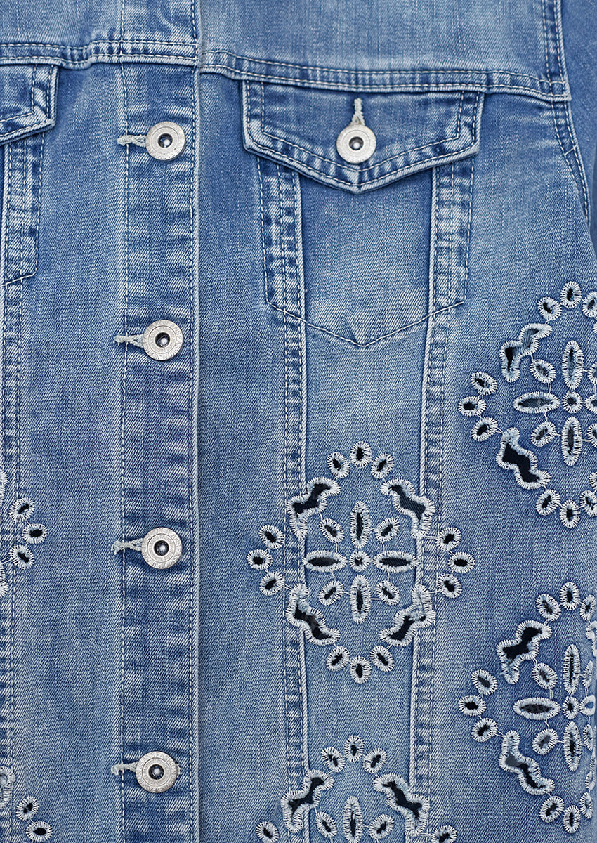 Caçadora denim brodats