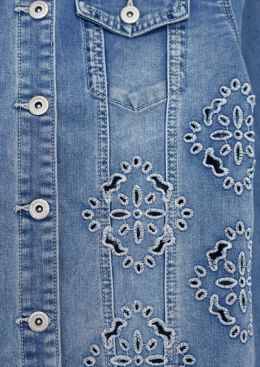 Caçadora denim brodats