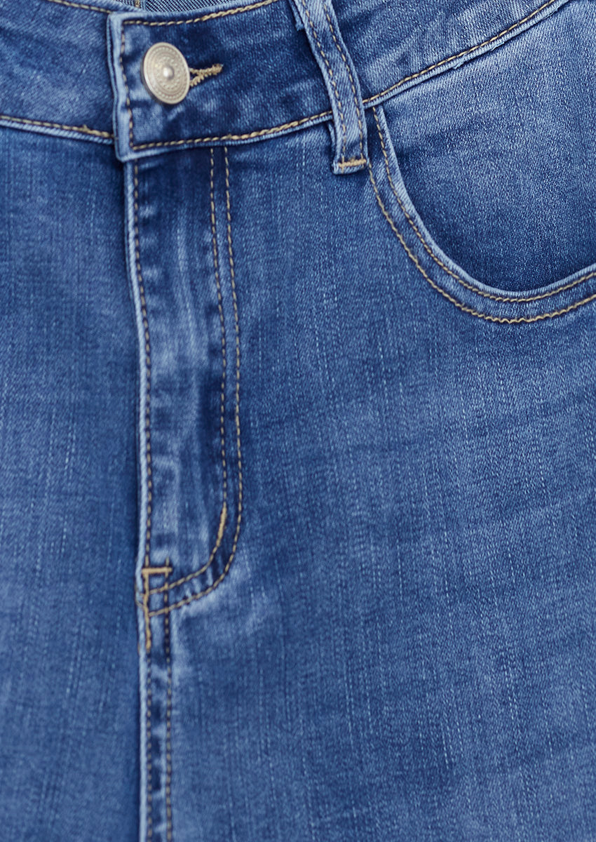 Jeans wide leg bordados