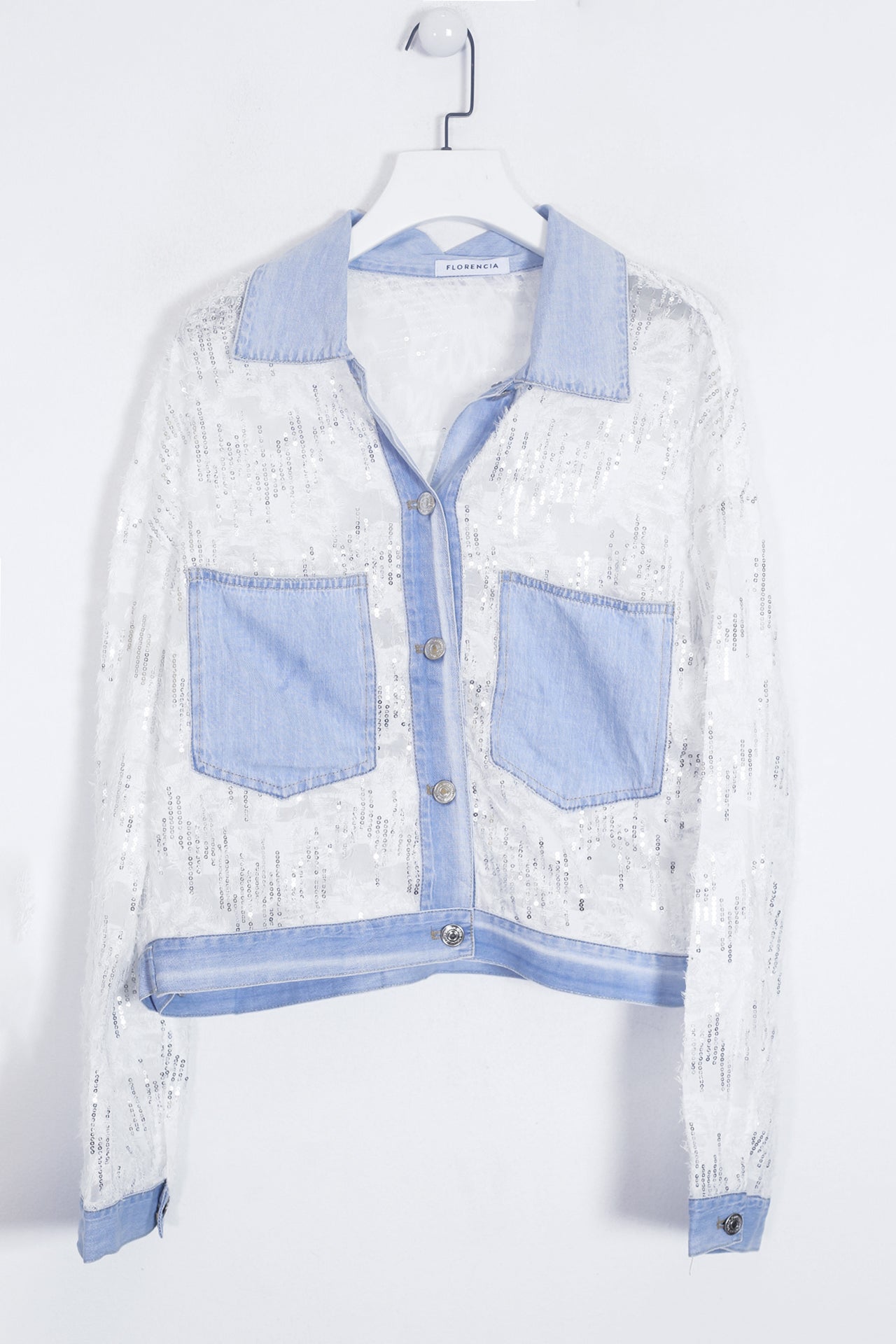 Cazadora lentejuelas denim