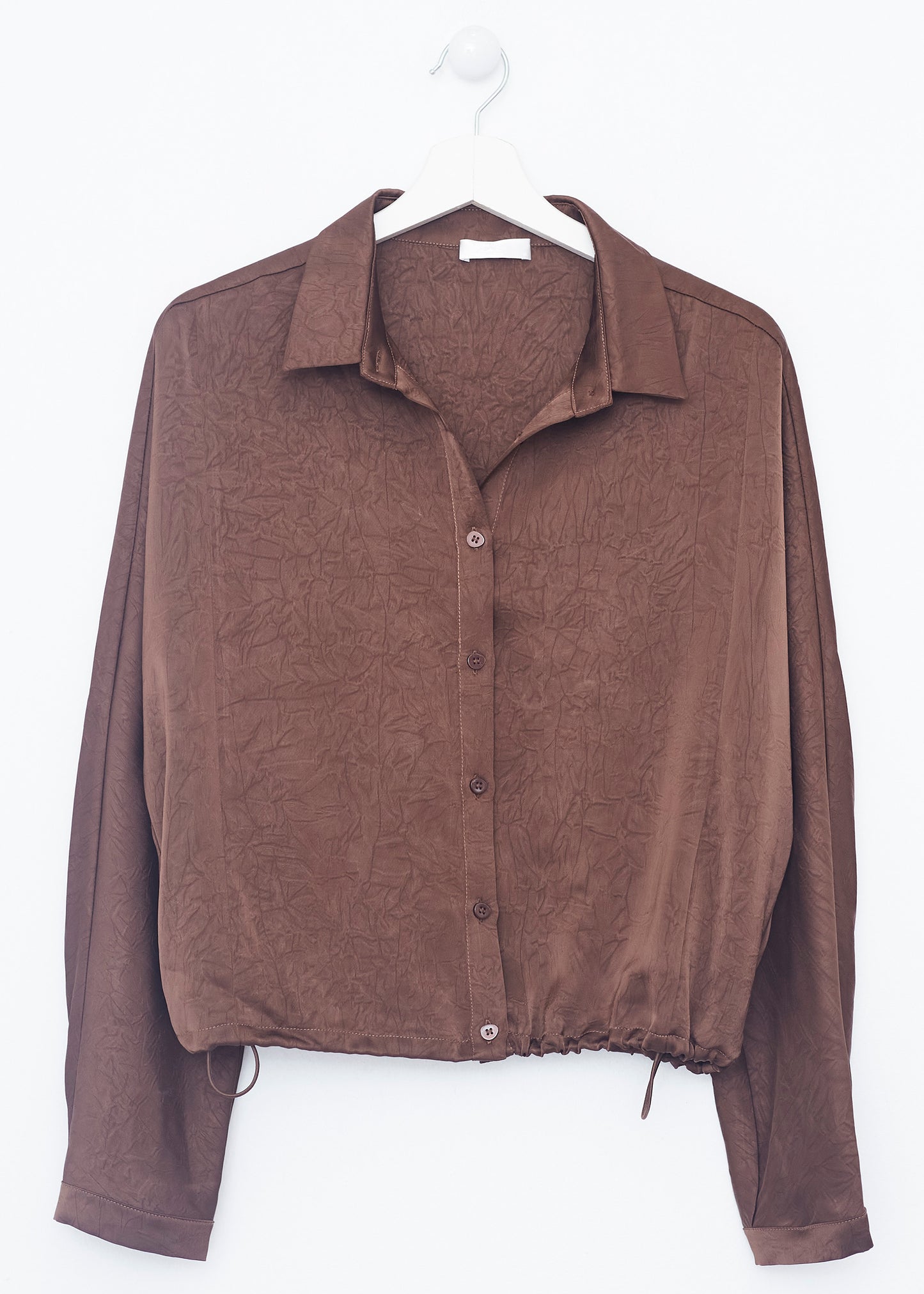 Short satin shirt