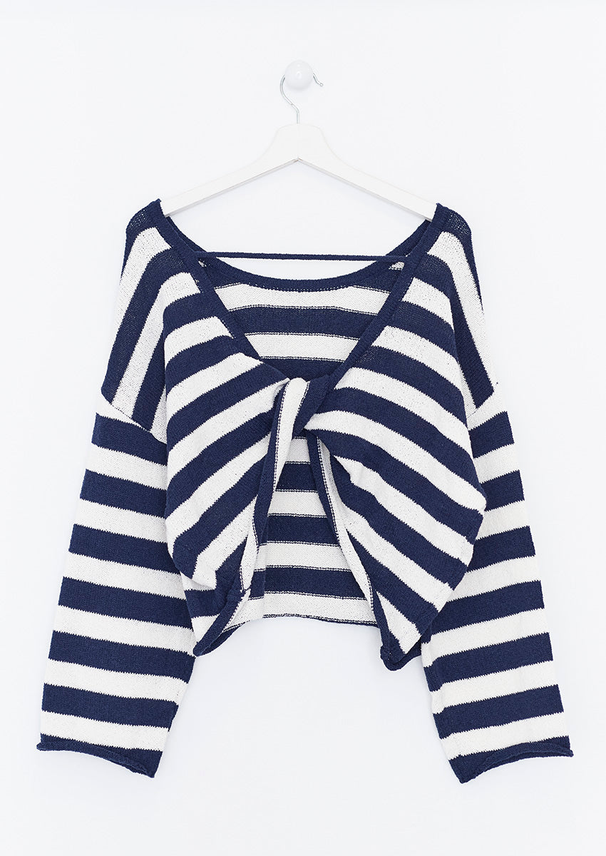 Striped knot sweater