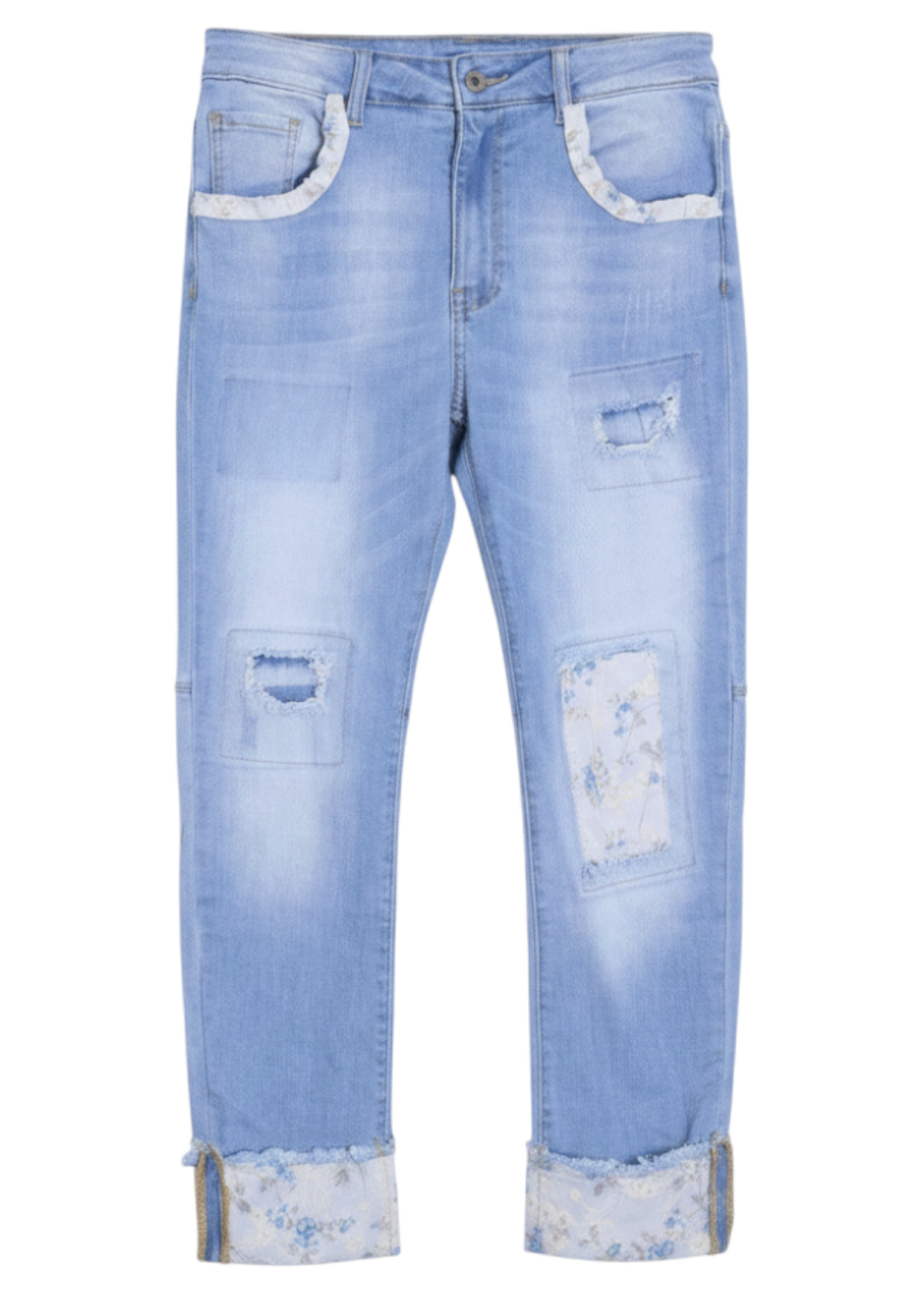 Jeans vuelta estampada