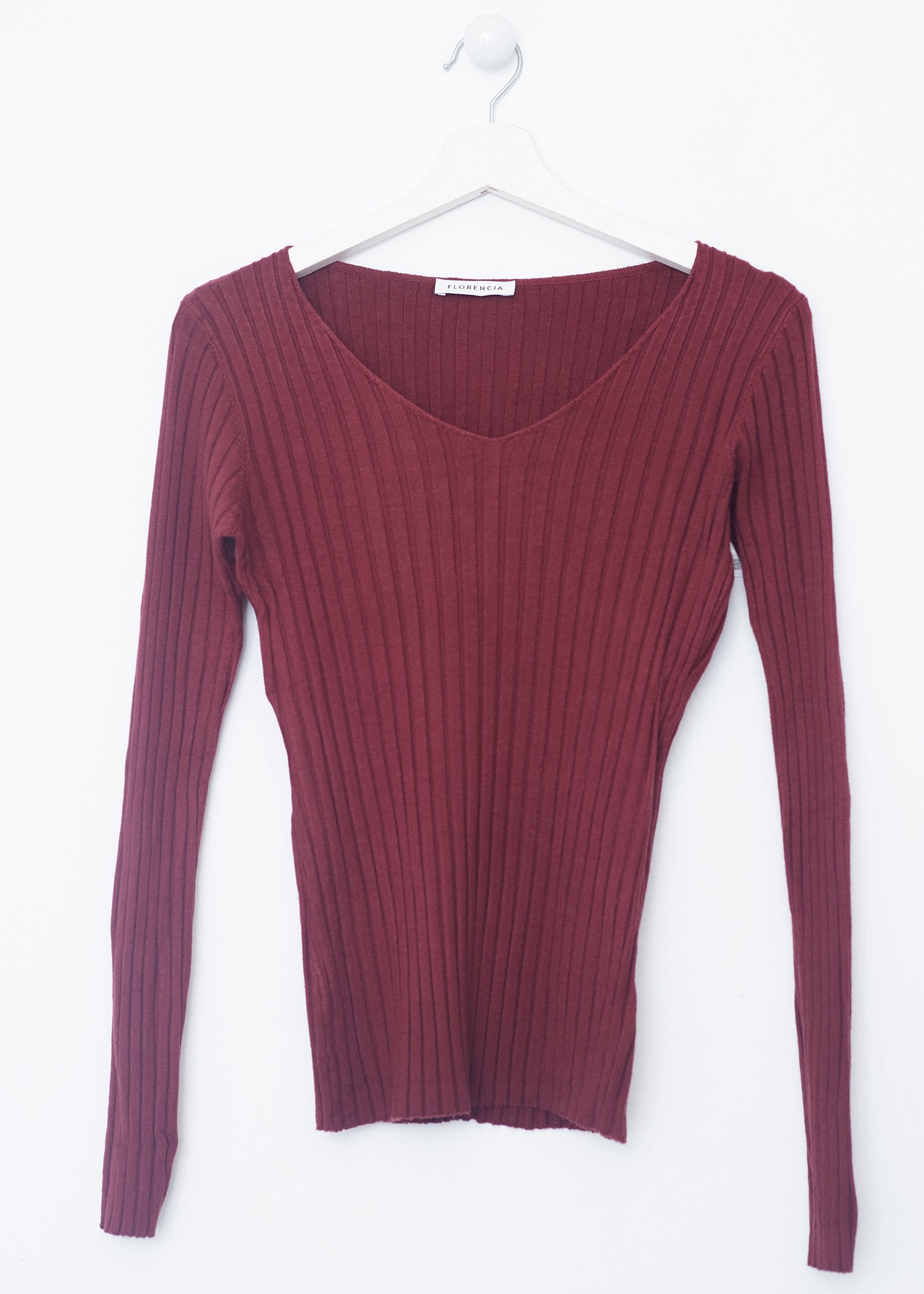 Jersey canalé cuello punta
