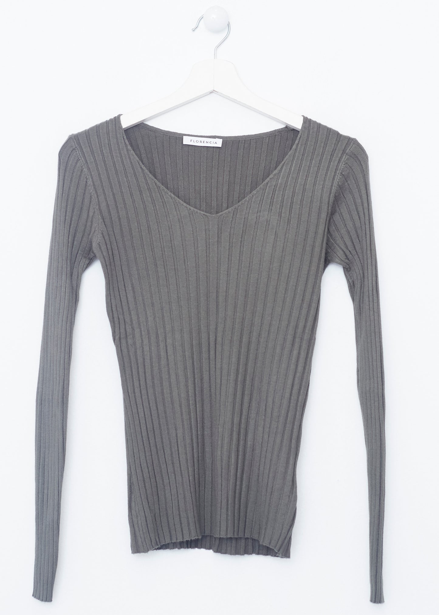 Jersey canalé cuello punta