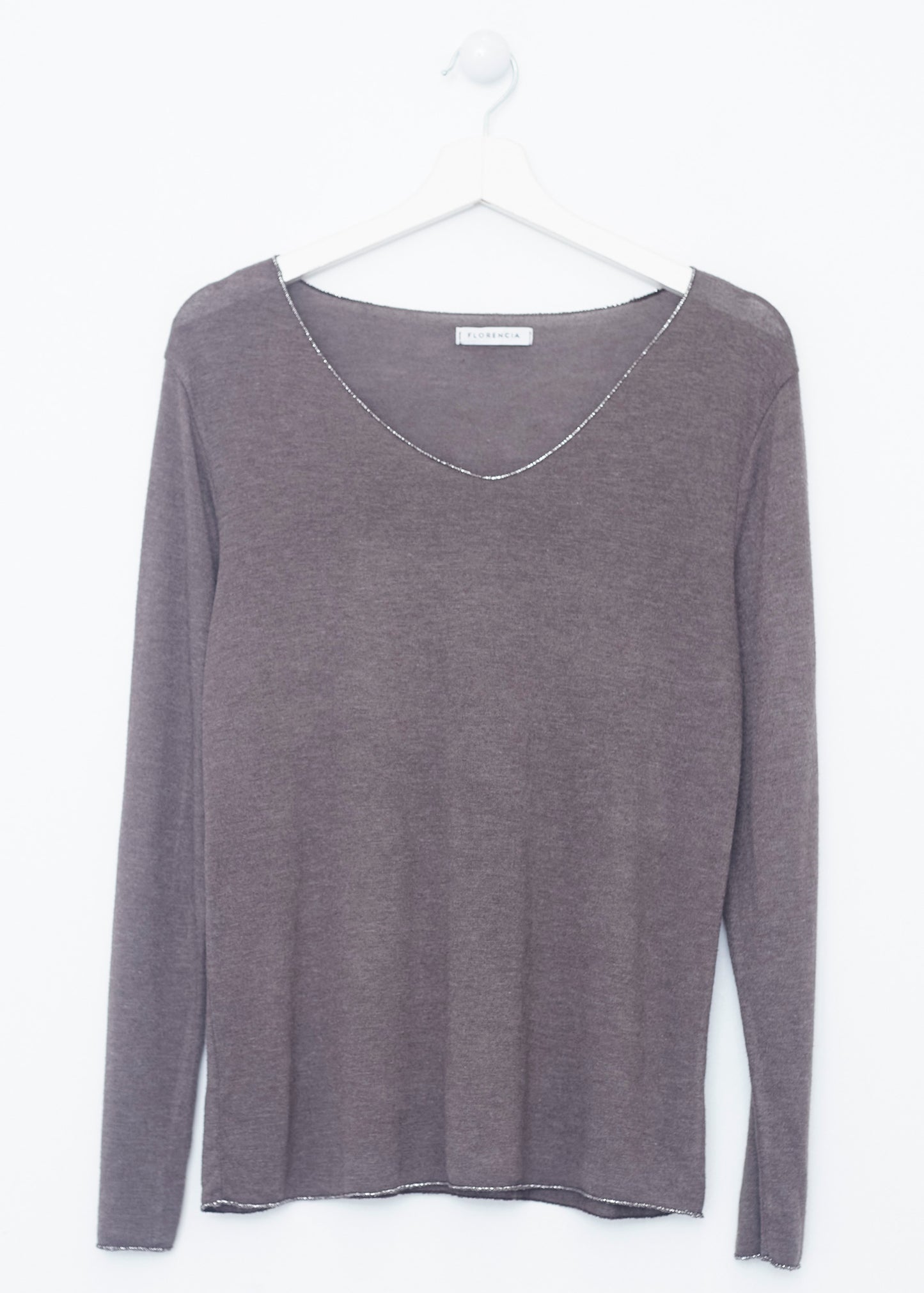Silver pointed collar t-shirt