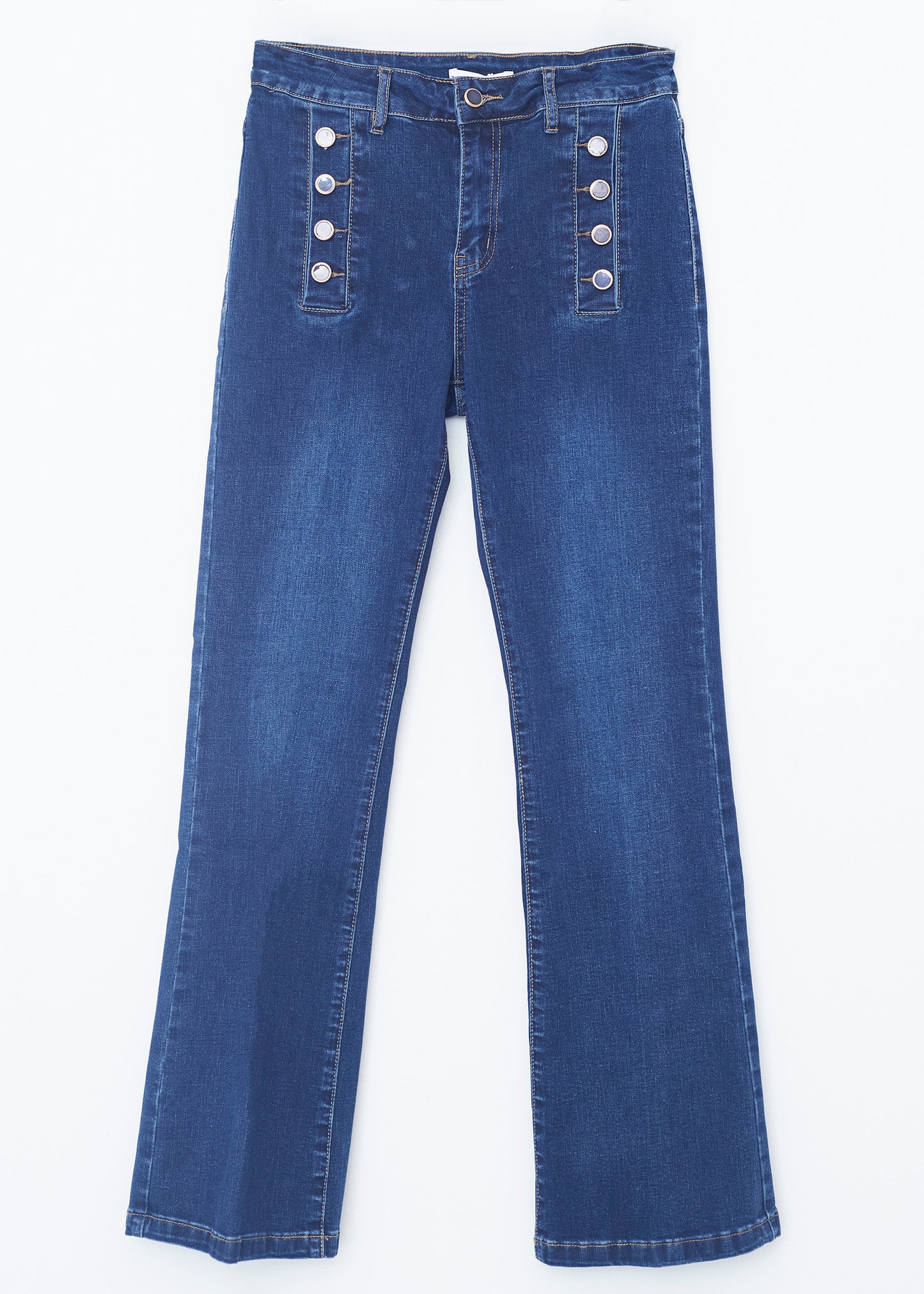 Flare jeans with buttons