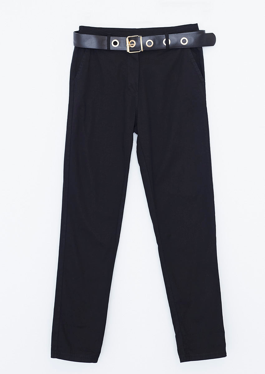 Belted chino pants