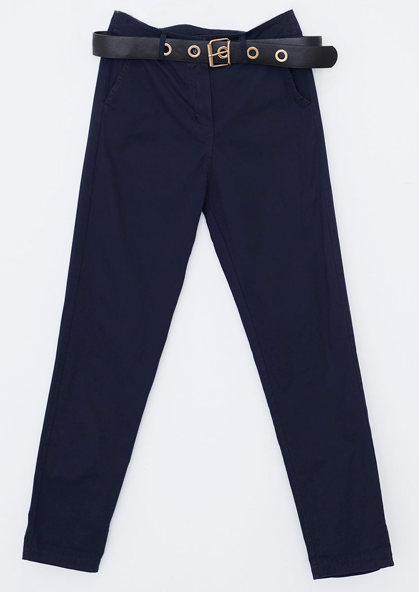 Belted chino pants