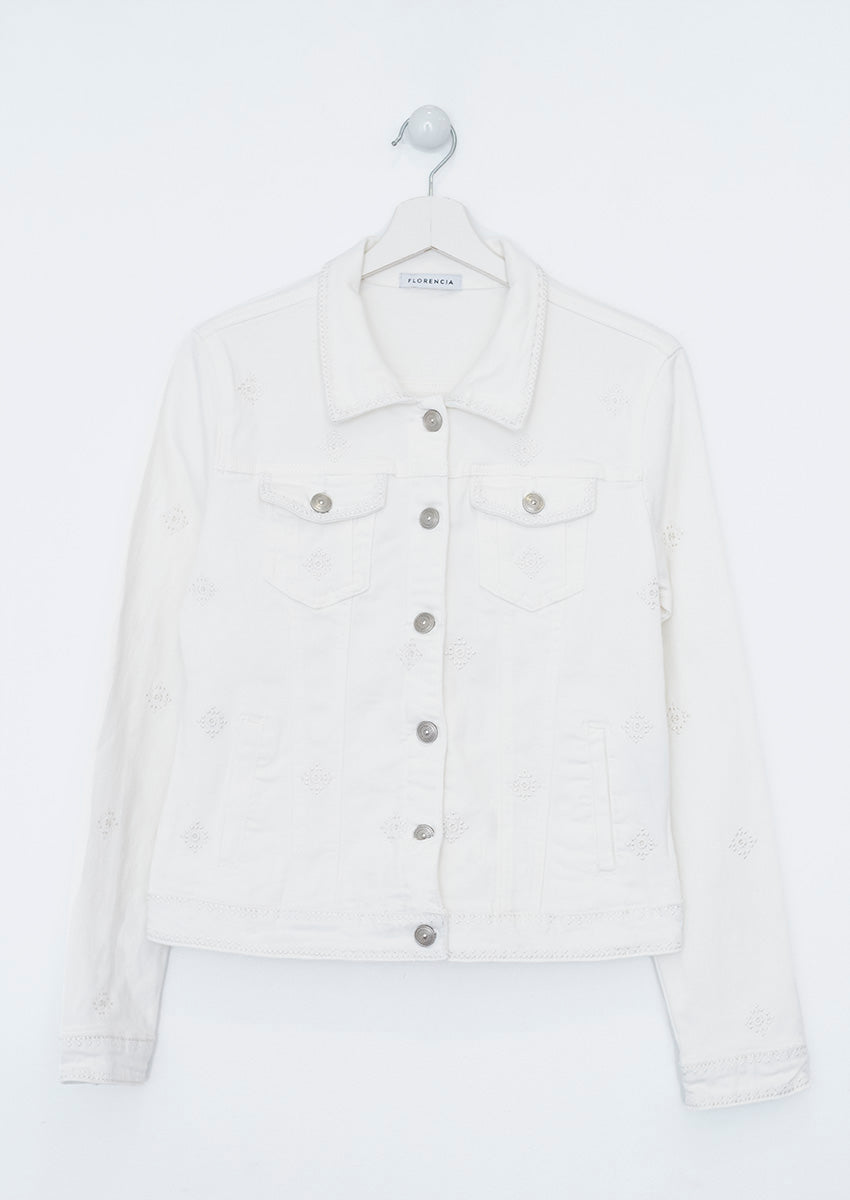 Cazadora denim bordados