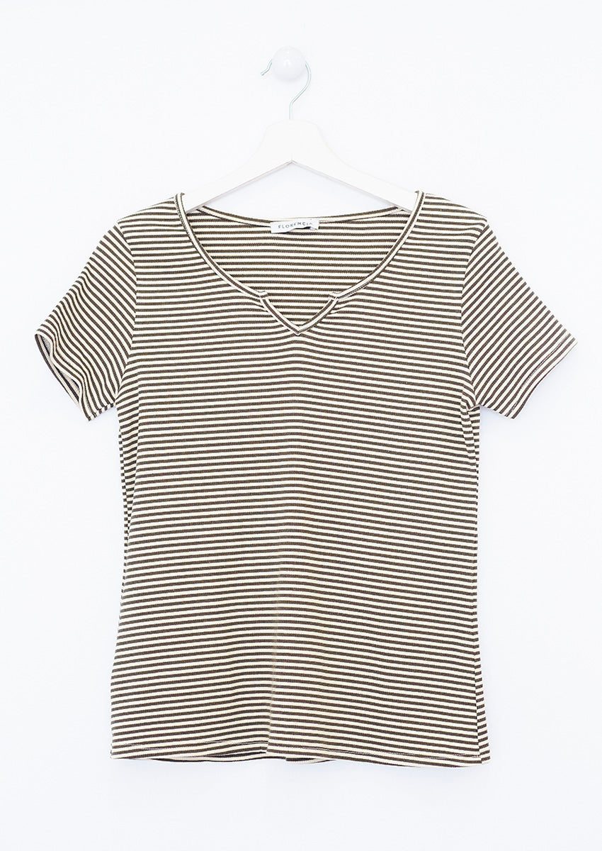 Ribbed striped T-shirt